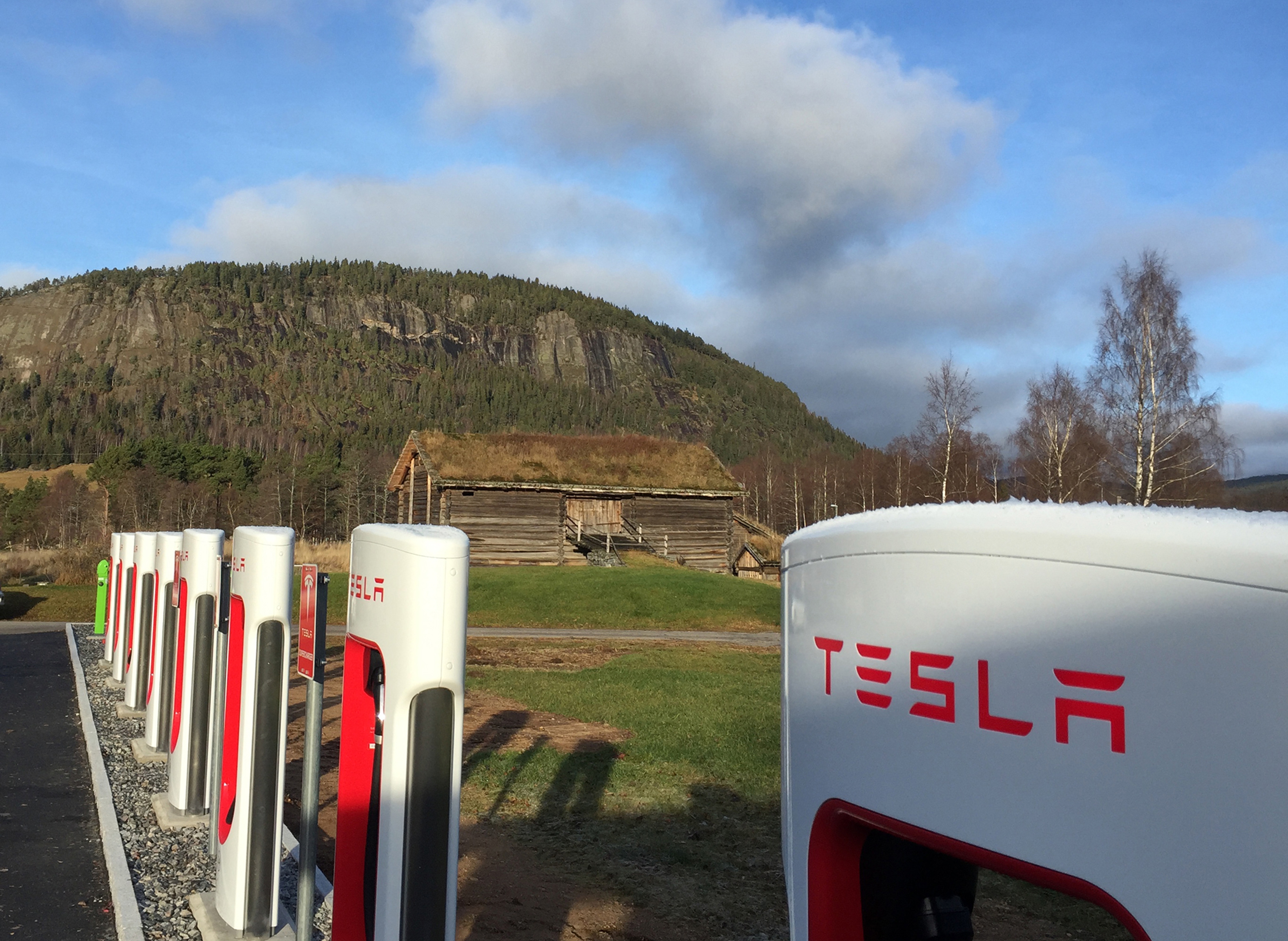 Charging station for EVs in Setesdal, Southern Norway