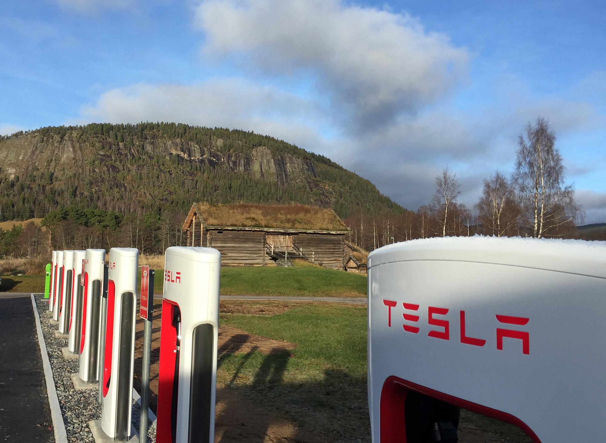 Charging station for EVs in Setesdal, Southern Norway
