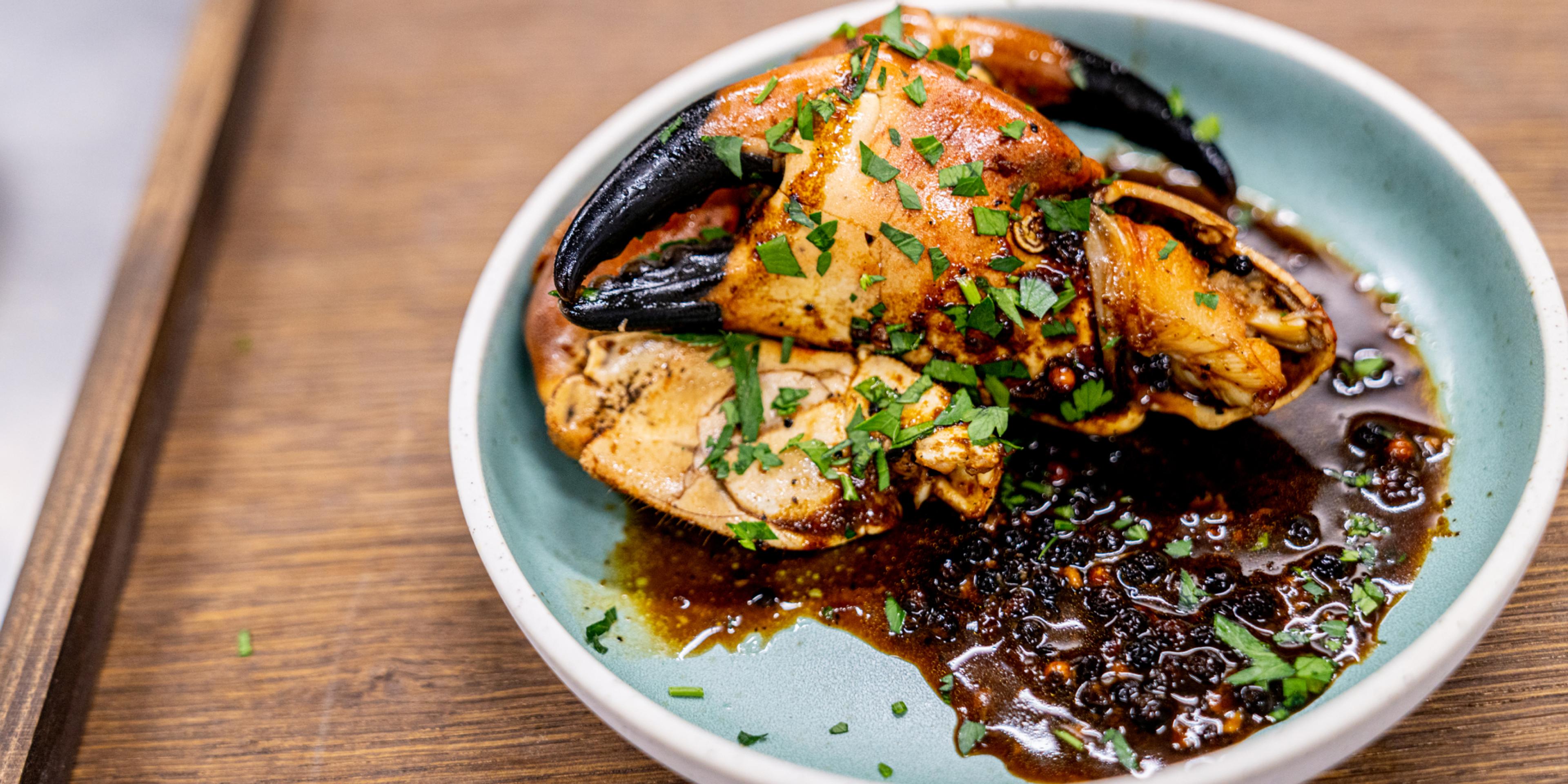 Peppercrab on plate, from Hitra, Trøndelag