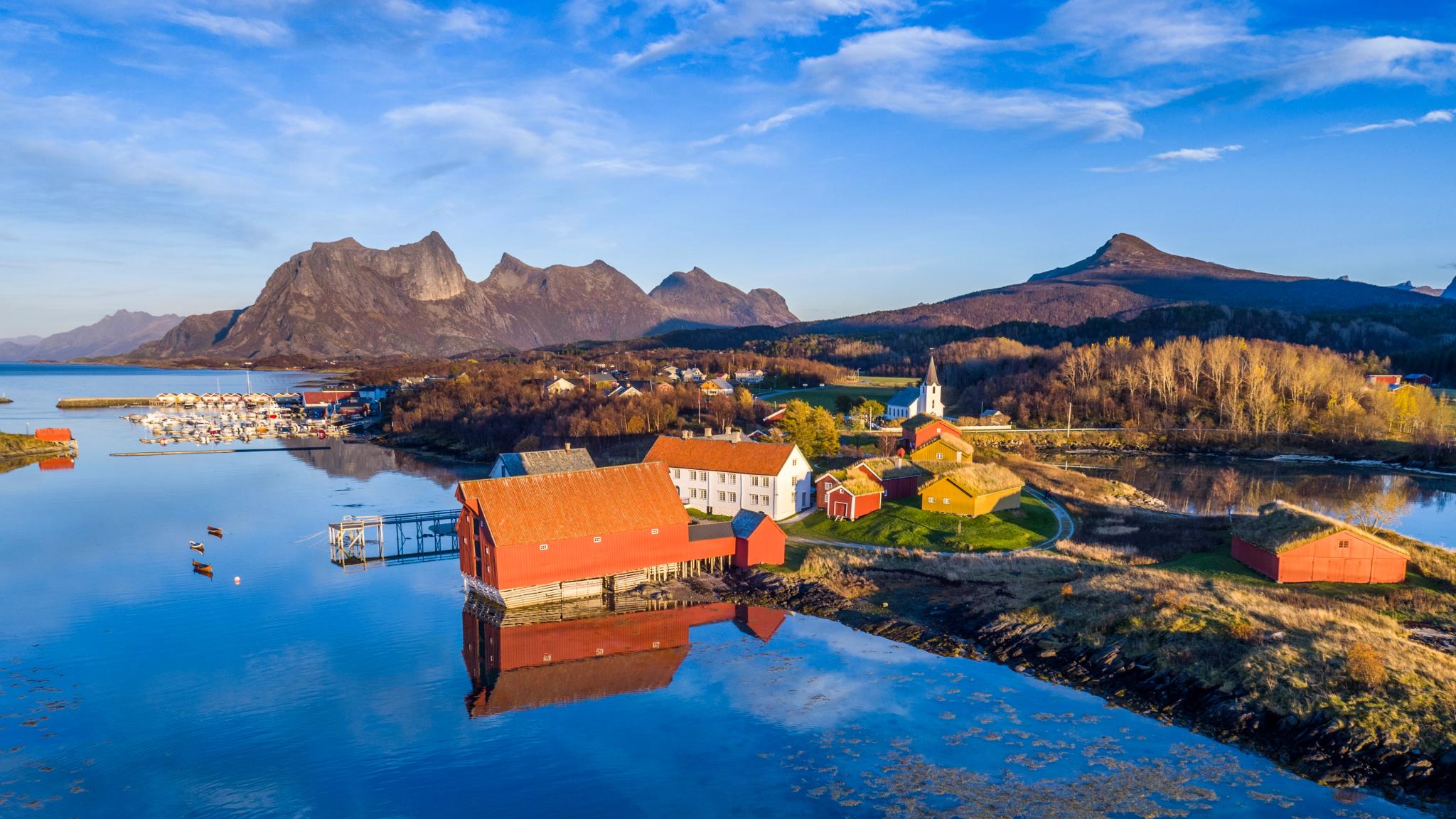 Summer by the sea at Kjerringøy in Bodø in Northern Norway