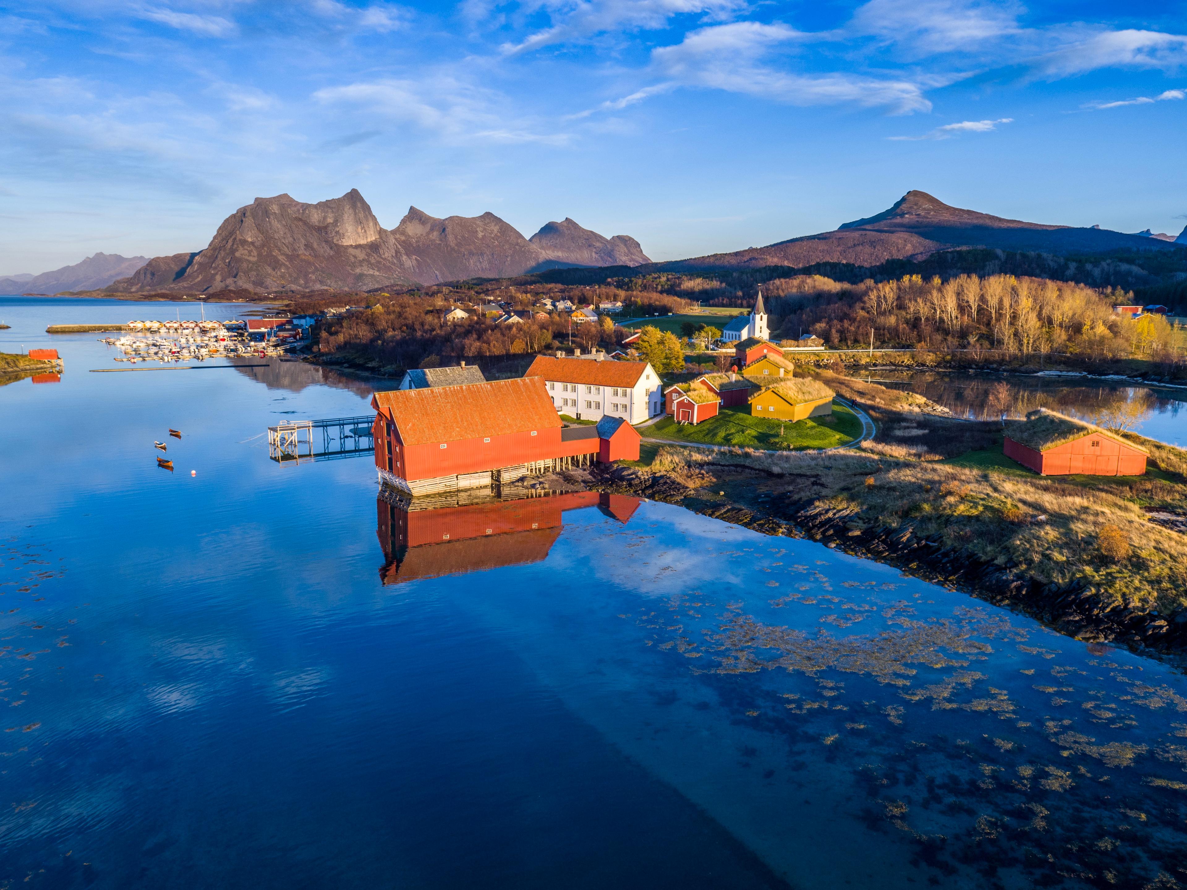 Summer by the sea at Kjerringøy in Bodø in Northern Norway
