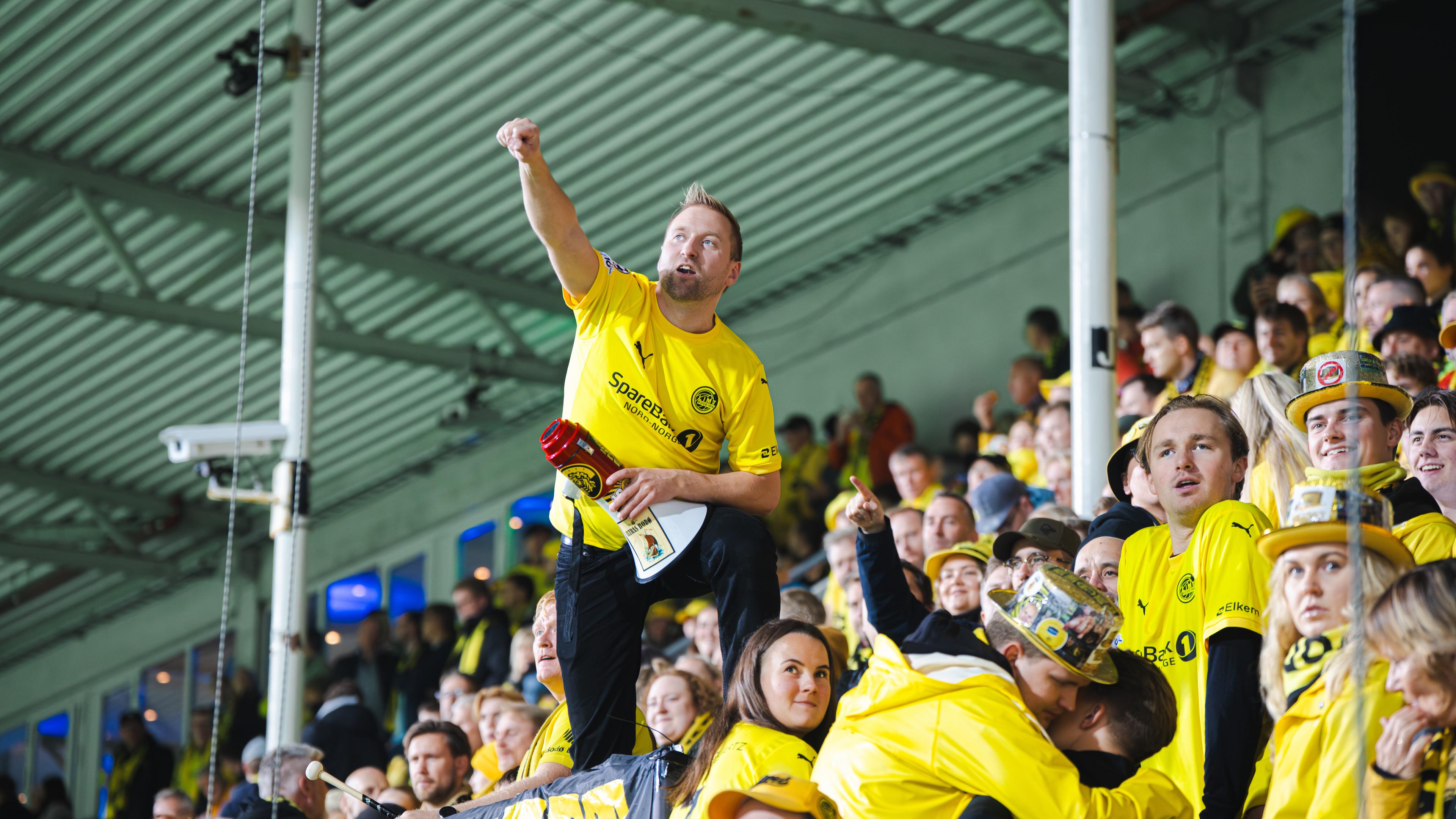 Bodø/Glimt fans at Aspmyra in Bodø, Northern Norway