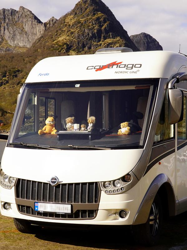 A motorhome standing in Northern Norway.