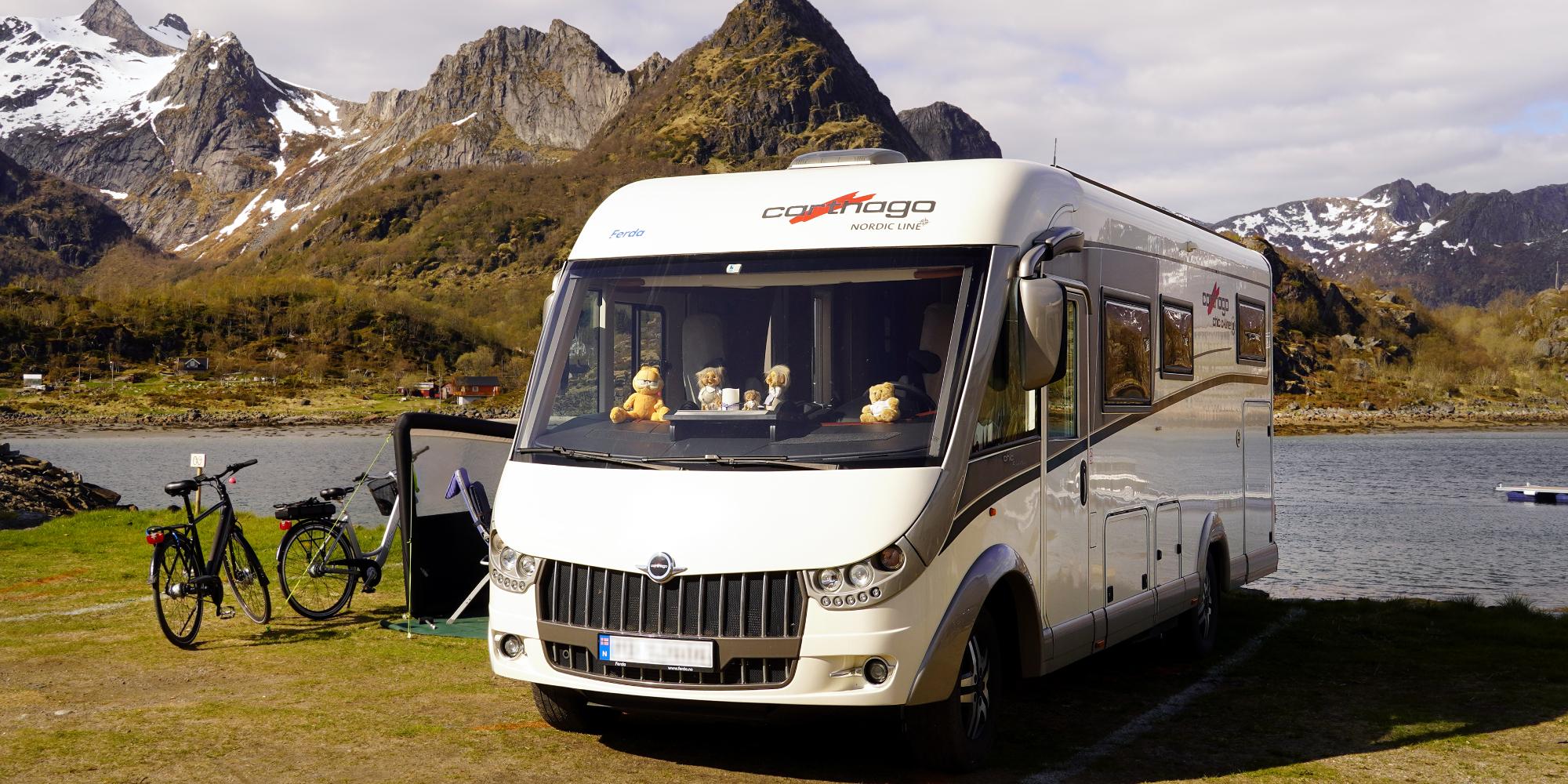 A motorhome standing in Northern Norway.