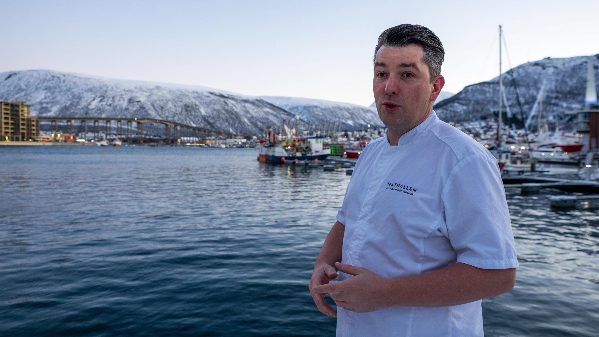 Head Chef of Mathallen, Gunnar Jensen, by the sea in Tromsø