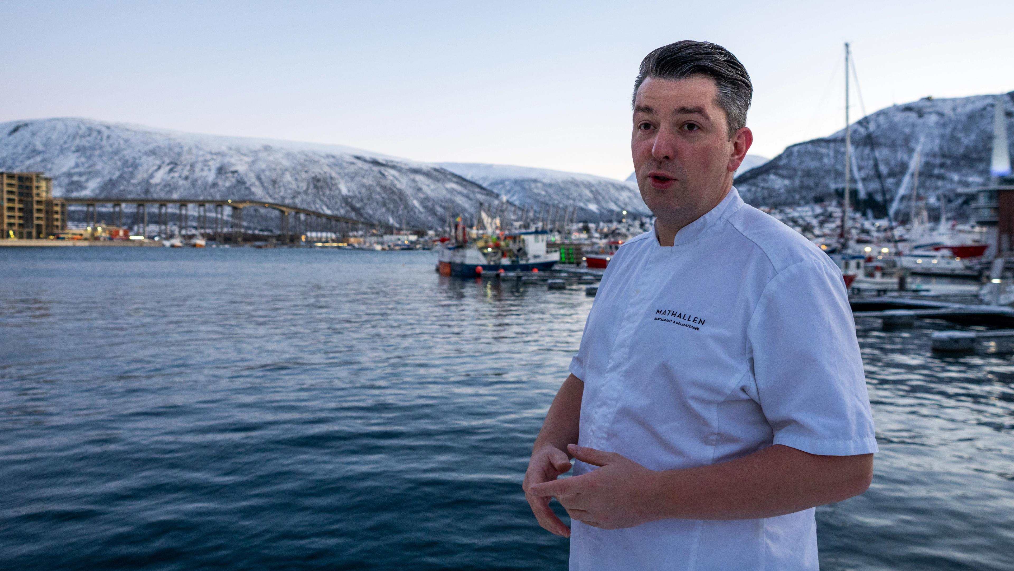 Head Chef of Mathallen, Gunnar Jensen, by the sea in Tromsø