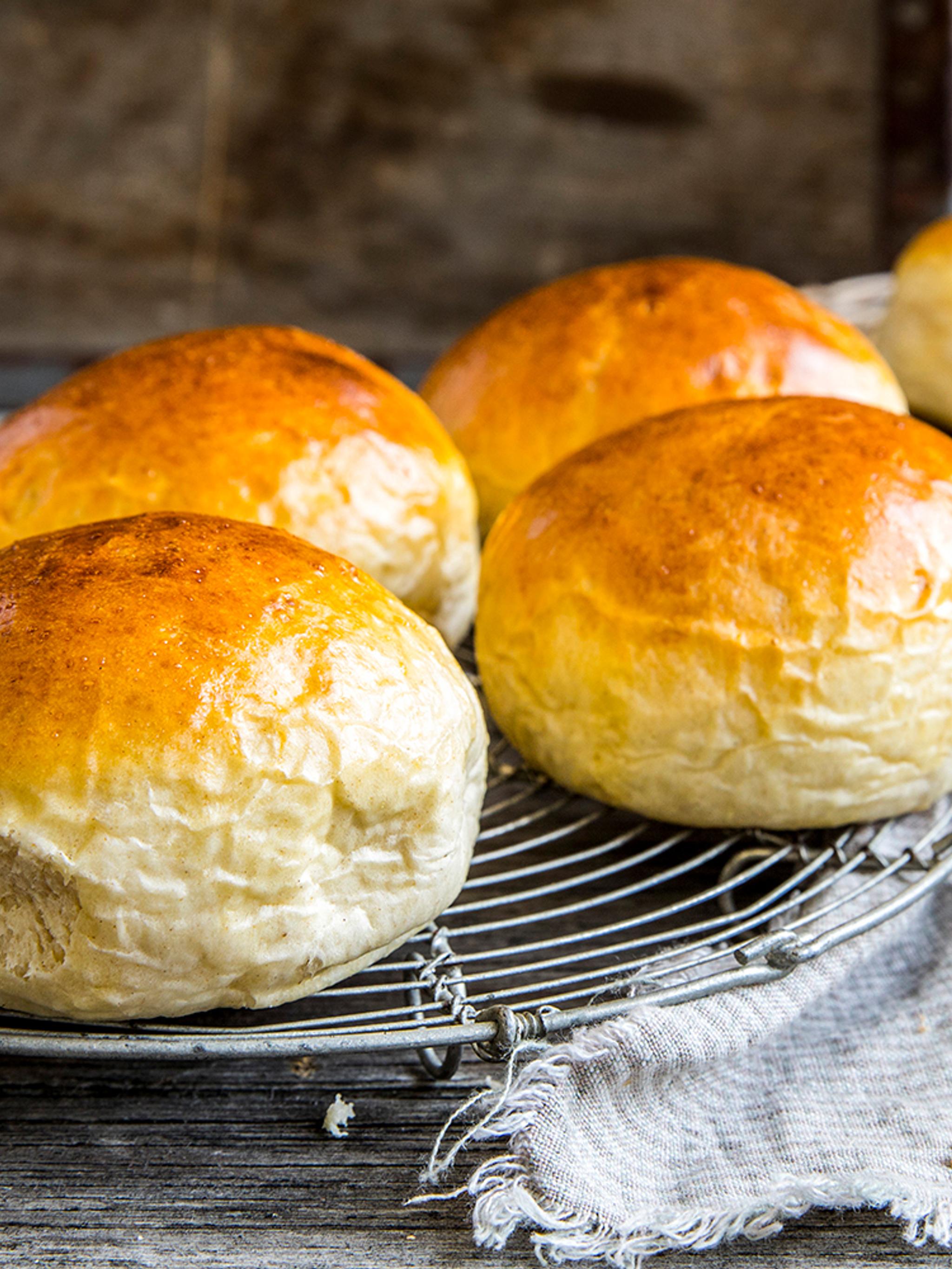 Wheat buns on a platter in Norway