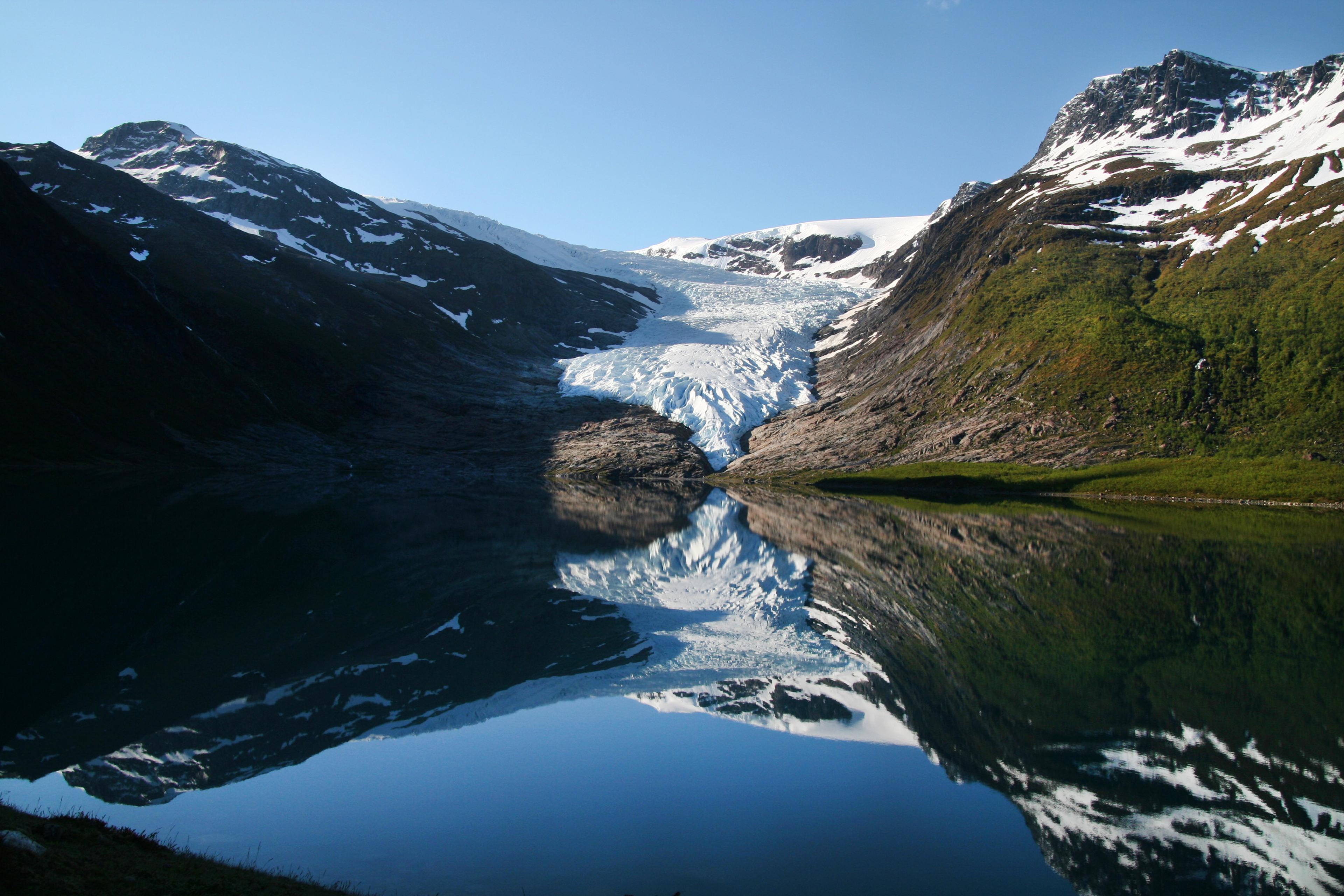 The Svartisen glacier in Helgeland, Northern Norway.