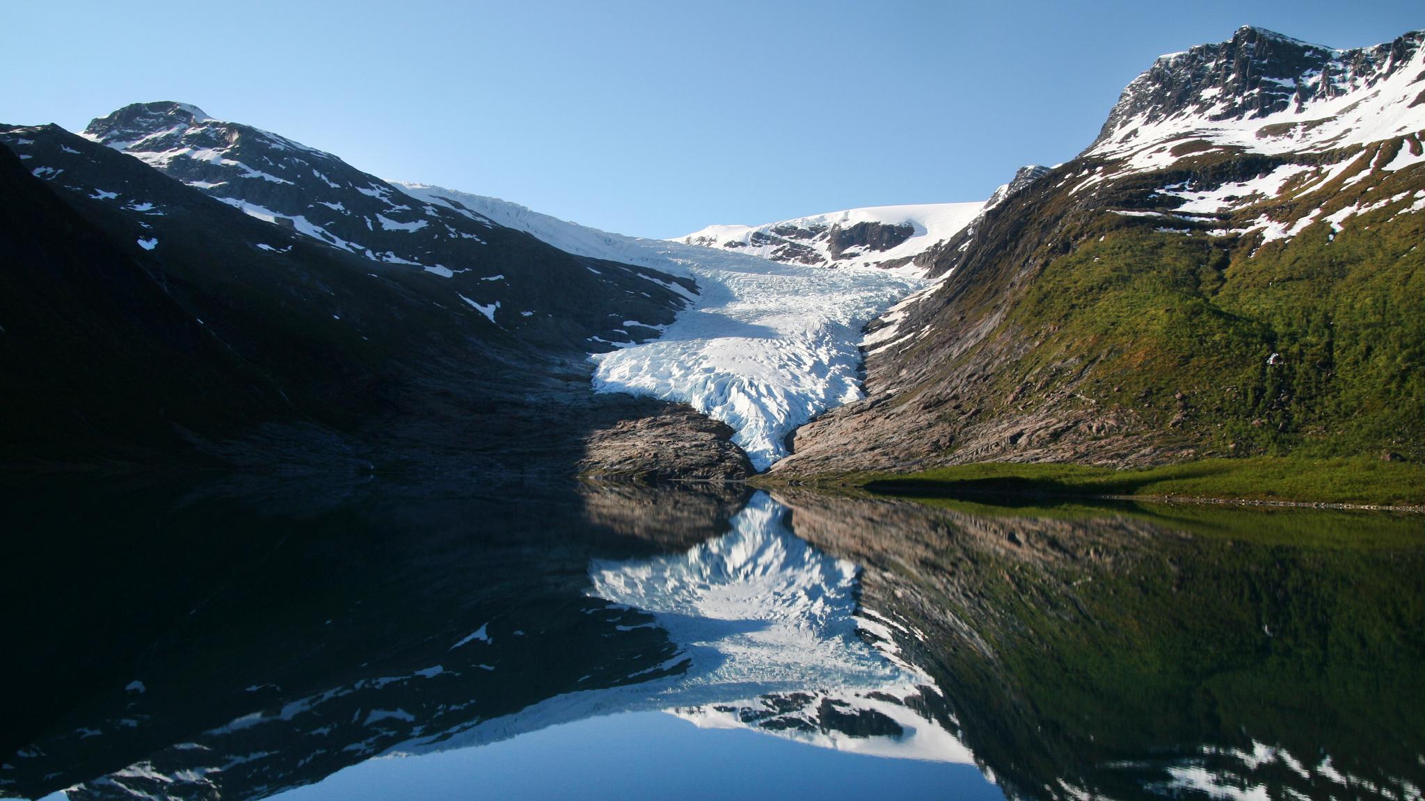 The Svartisen glacier in Helgeland, Northern Norway.