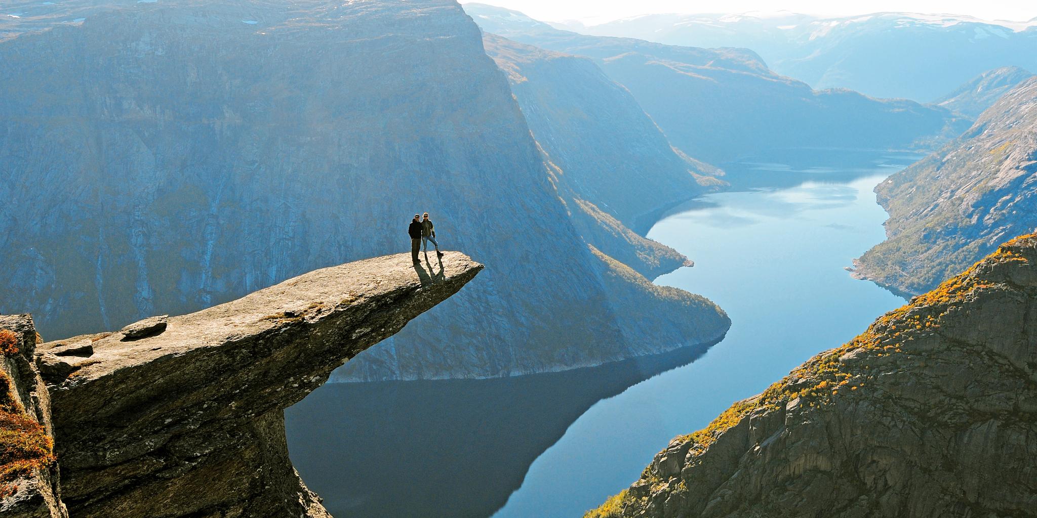Hiking to Trolltunga in Fjord Norway