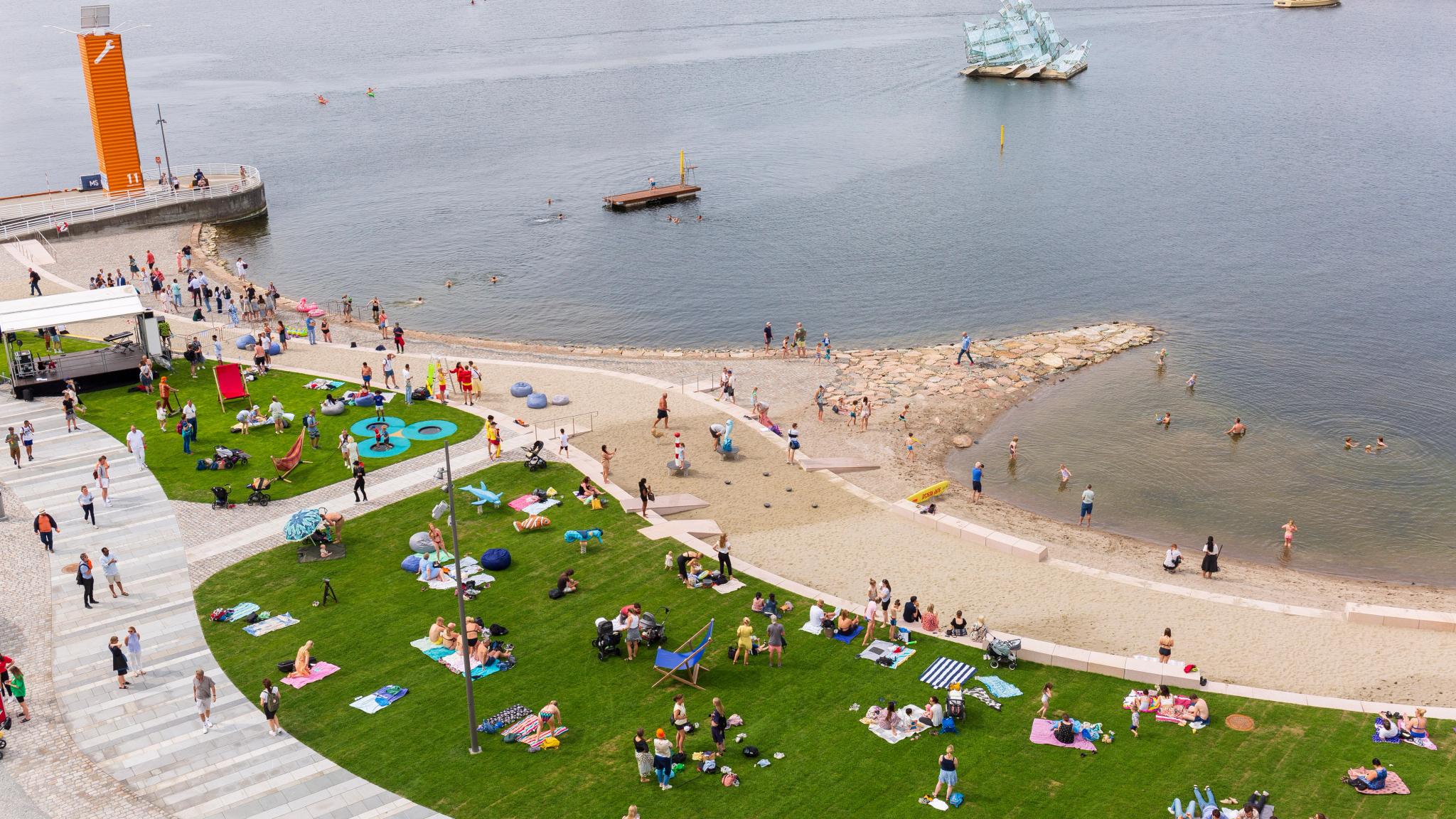 En arkitektritning över Munchmuseet i Bjørvika i Oslo, Østlandet