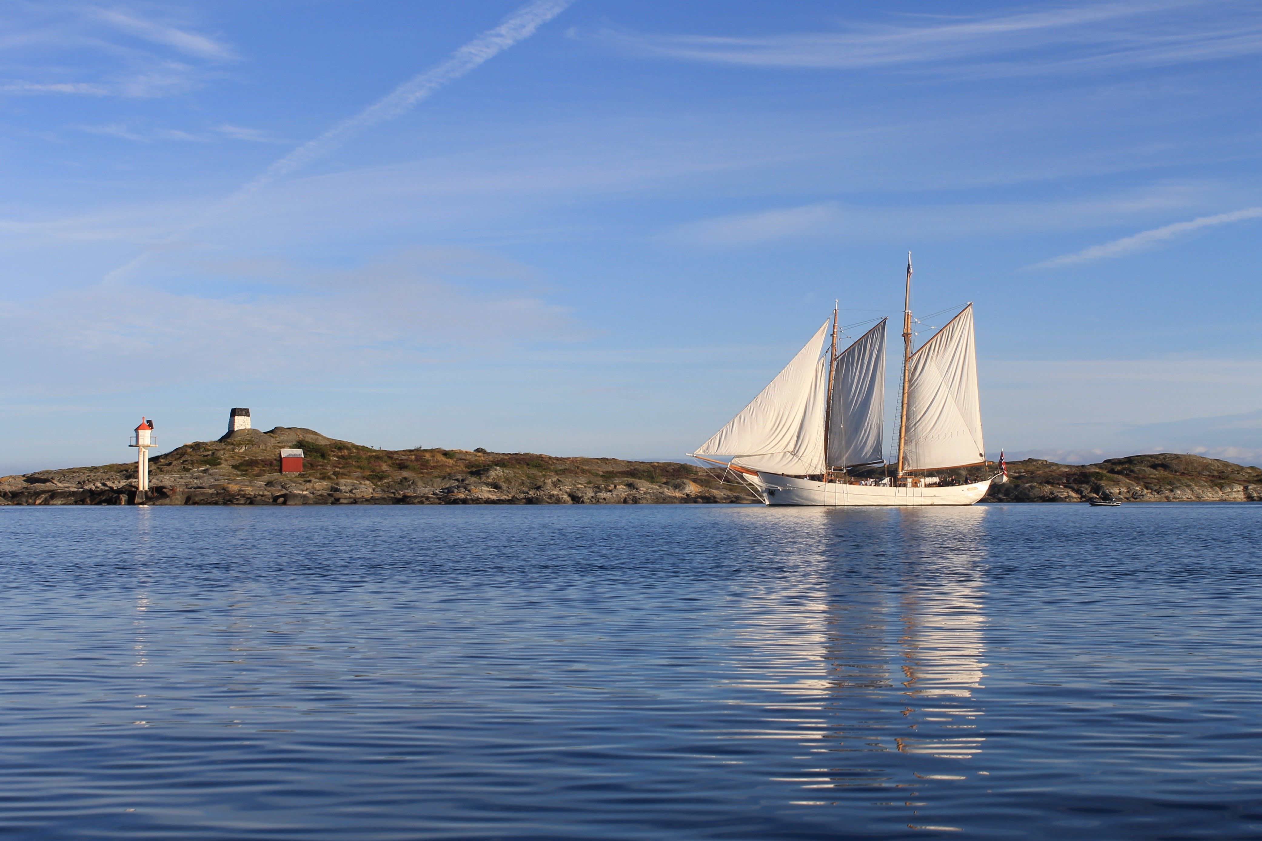 The schooner Solrik sailing outside of Grimstad in Southern Norway.