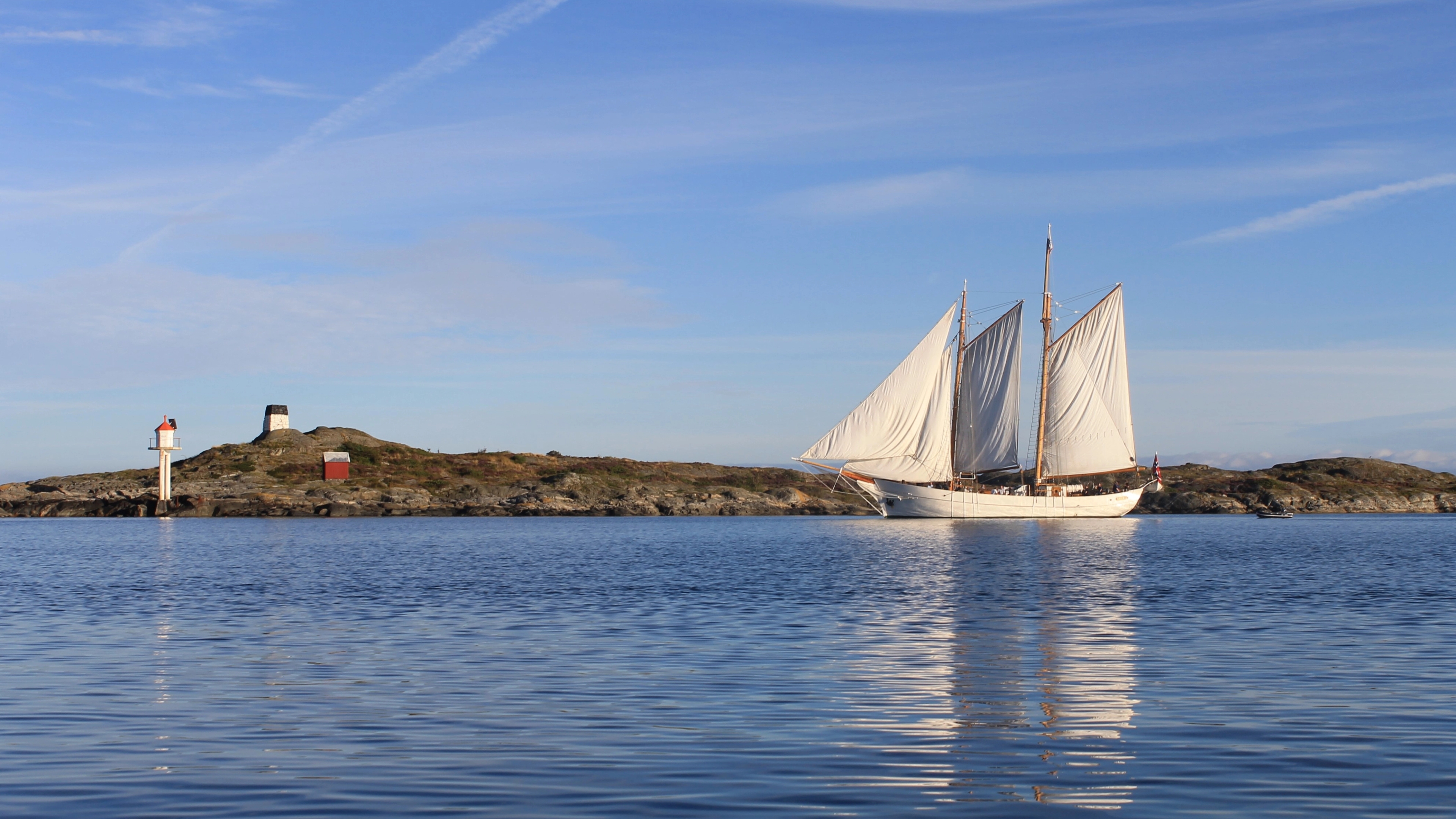 The schooner Solrik sailing outside of Grimstad in Southern Norway.