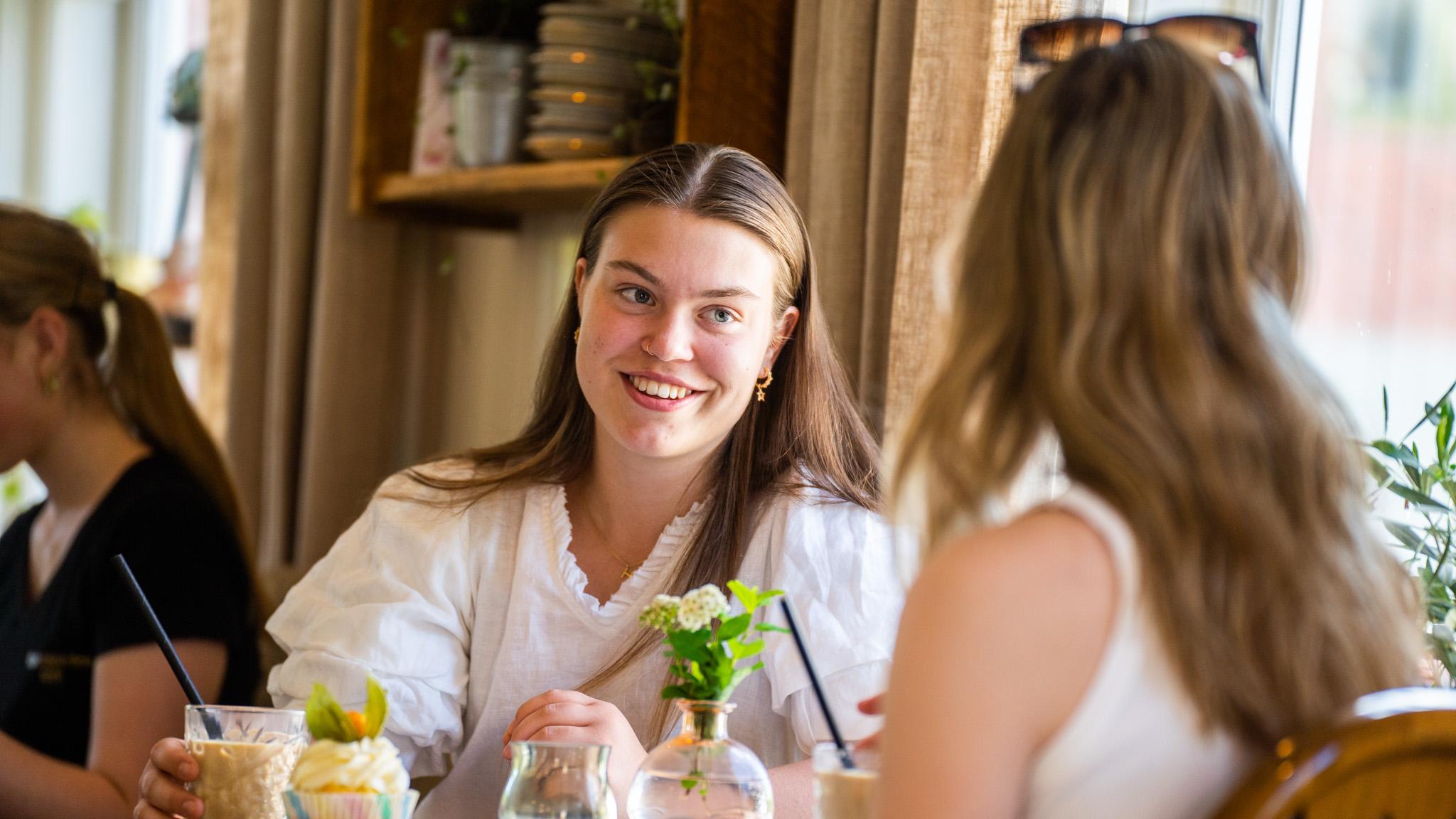 Friends at the Bakergaarden Cafe in Ørje, Eastern Norway.