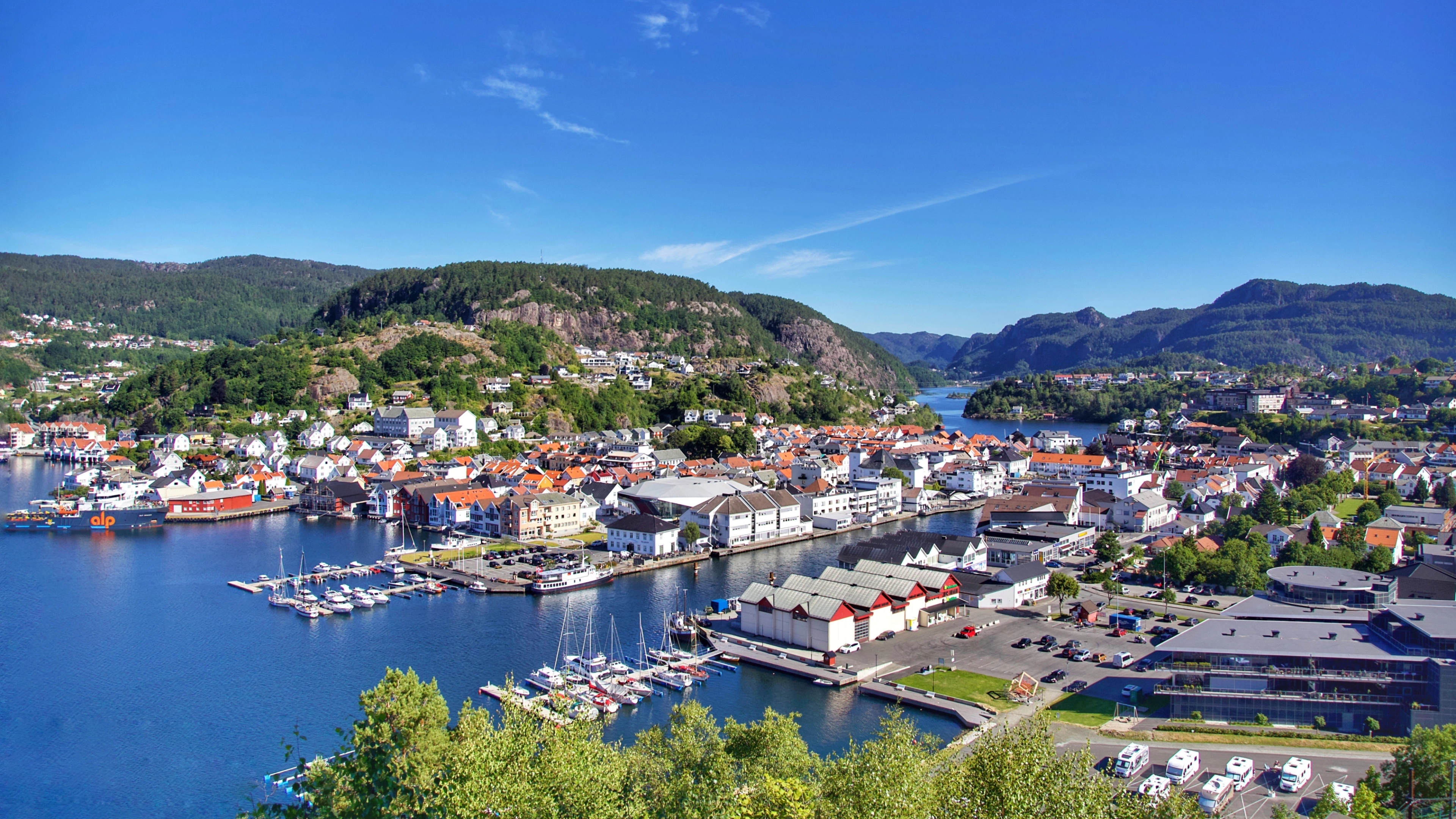 Flekkefjord in Southern Norway from above