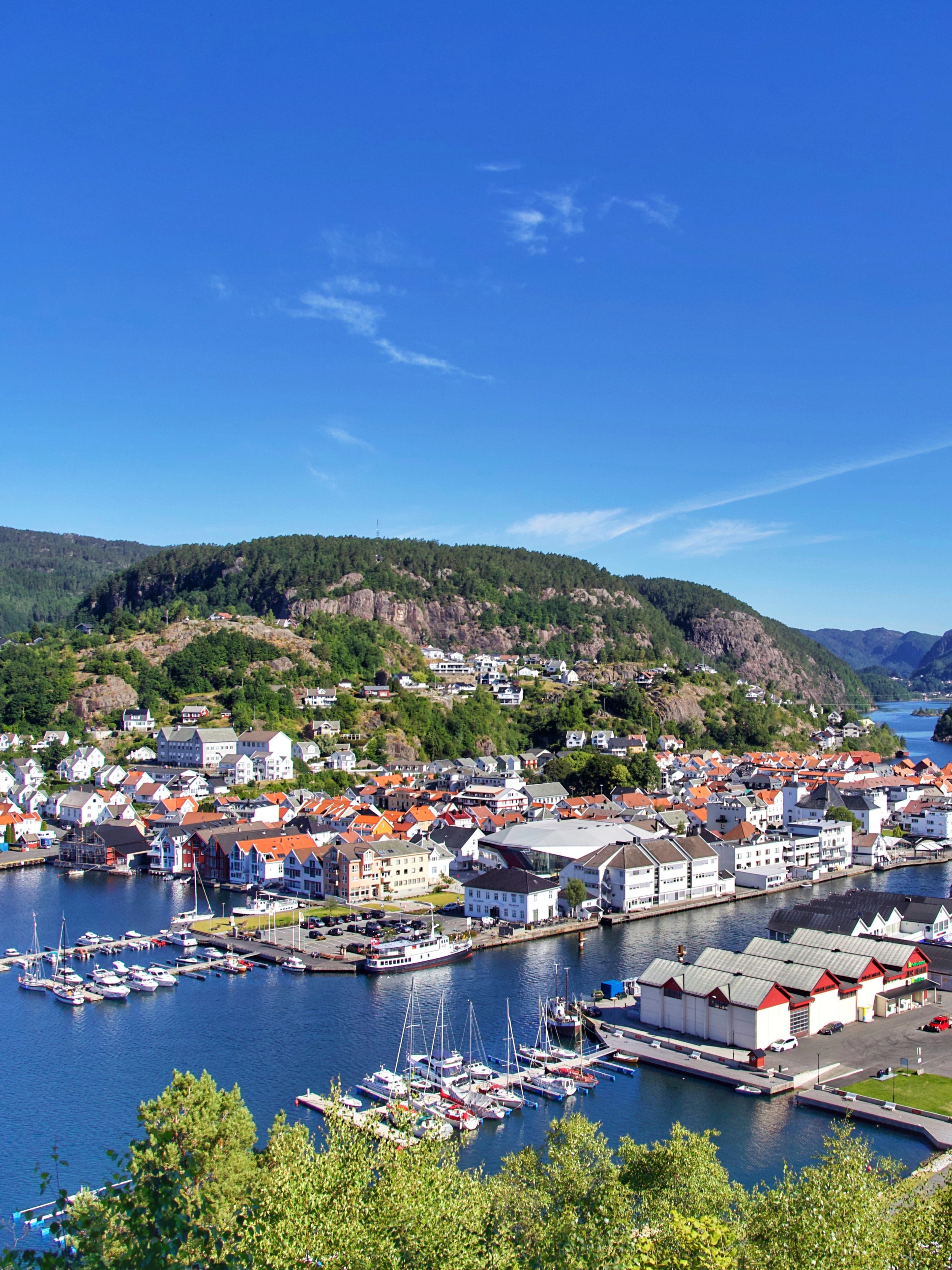 Flekkefjord in Southern Norway from above