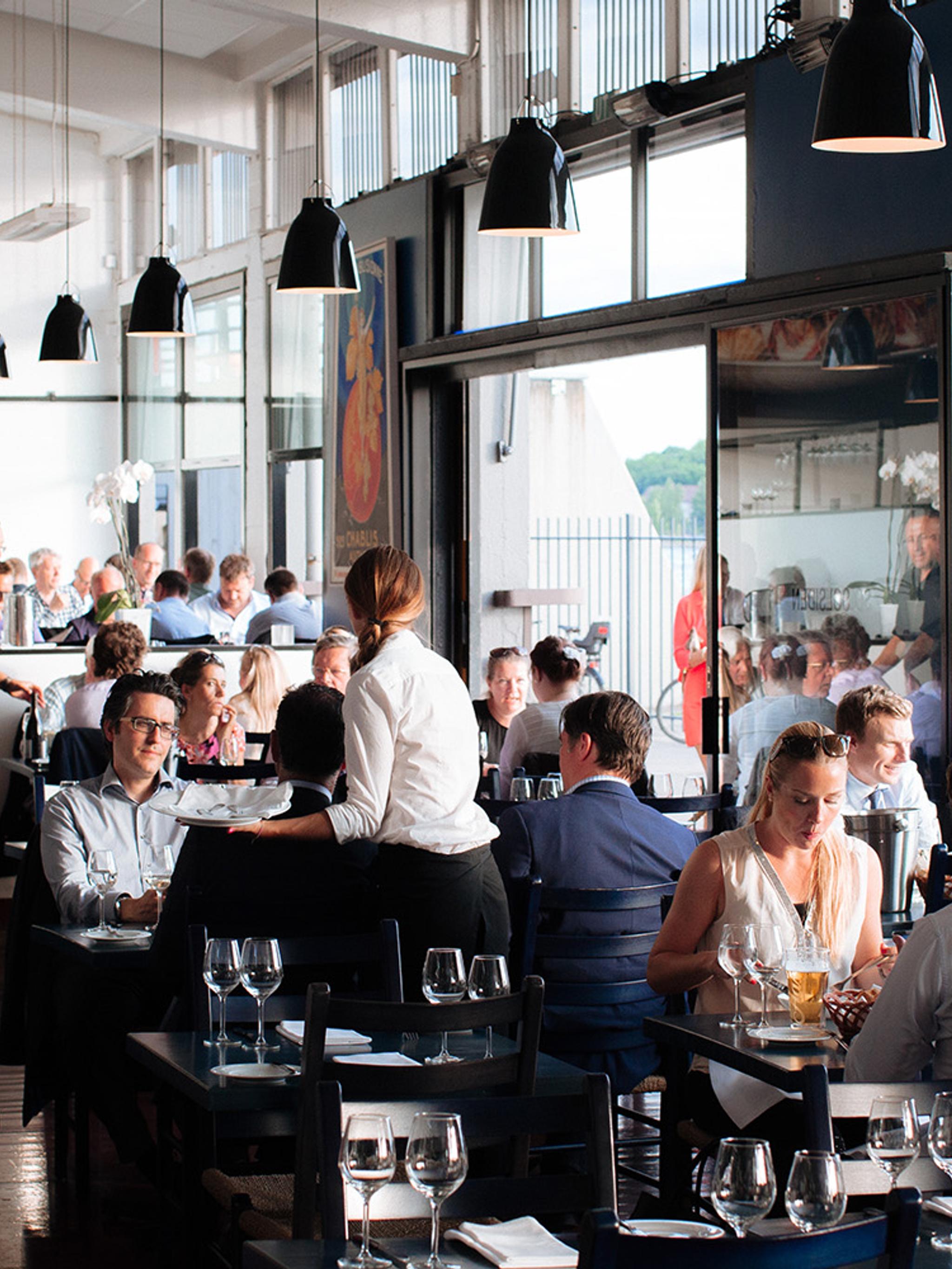 Food and drink at Solsiden Restaurant in Oslo, Eastern Norway