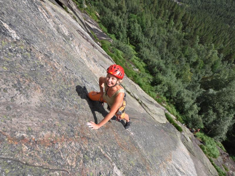 Climbing up the Løefjell mountain in Valle in Setesdal, Southern Norway