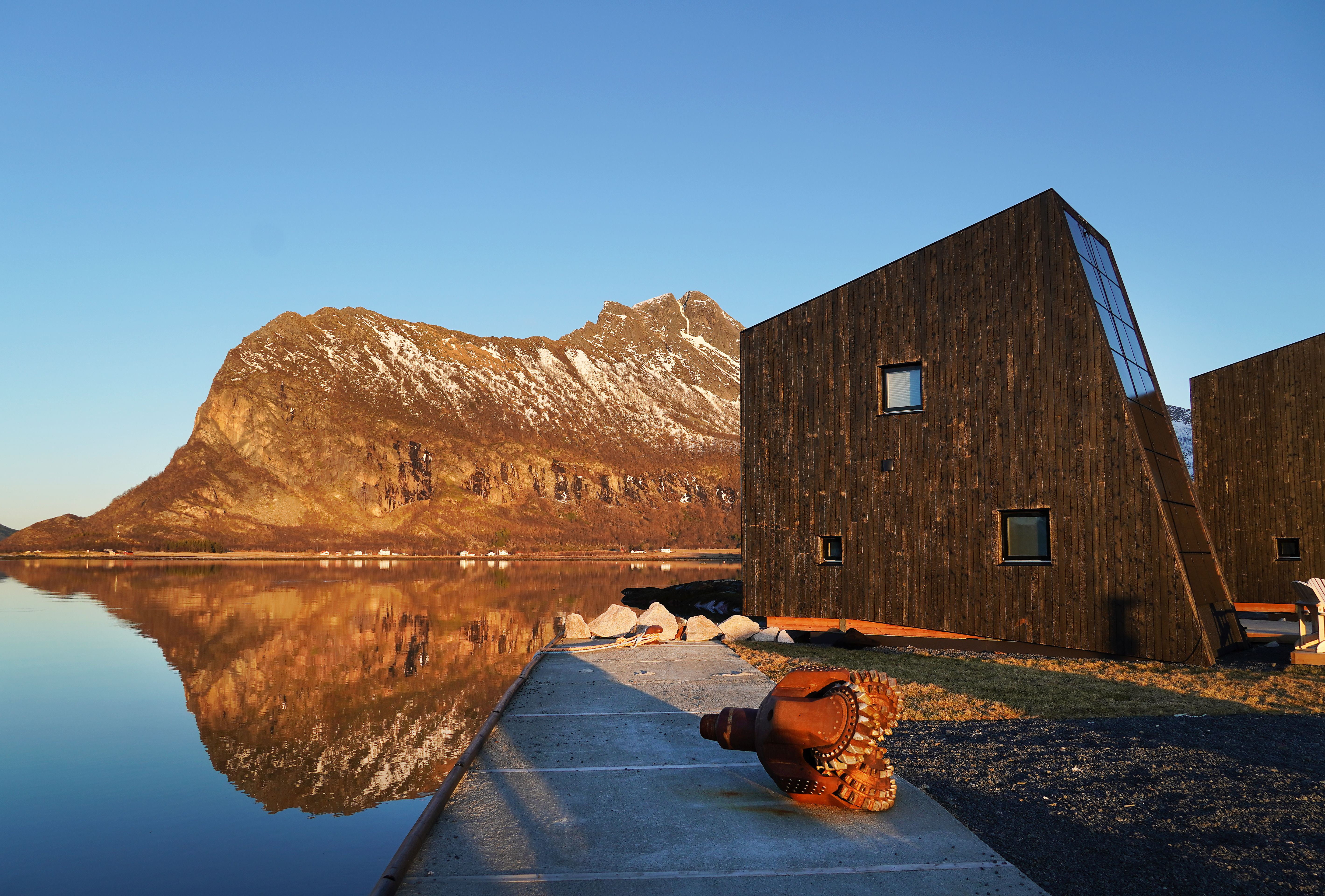 A modern cabing by the sea