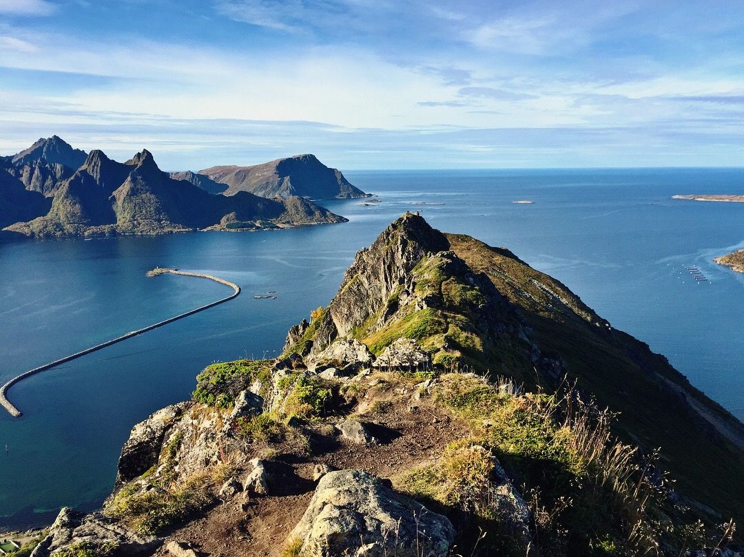 The top of Myrtinden in Myre in Vesterålen, Northern Norway