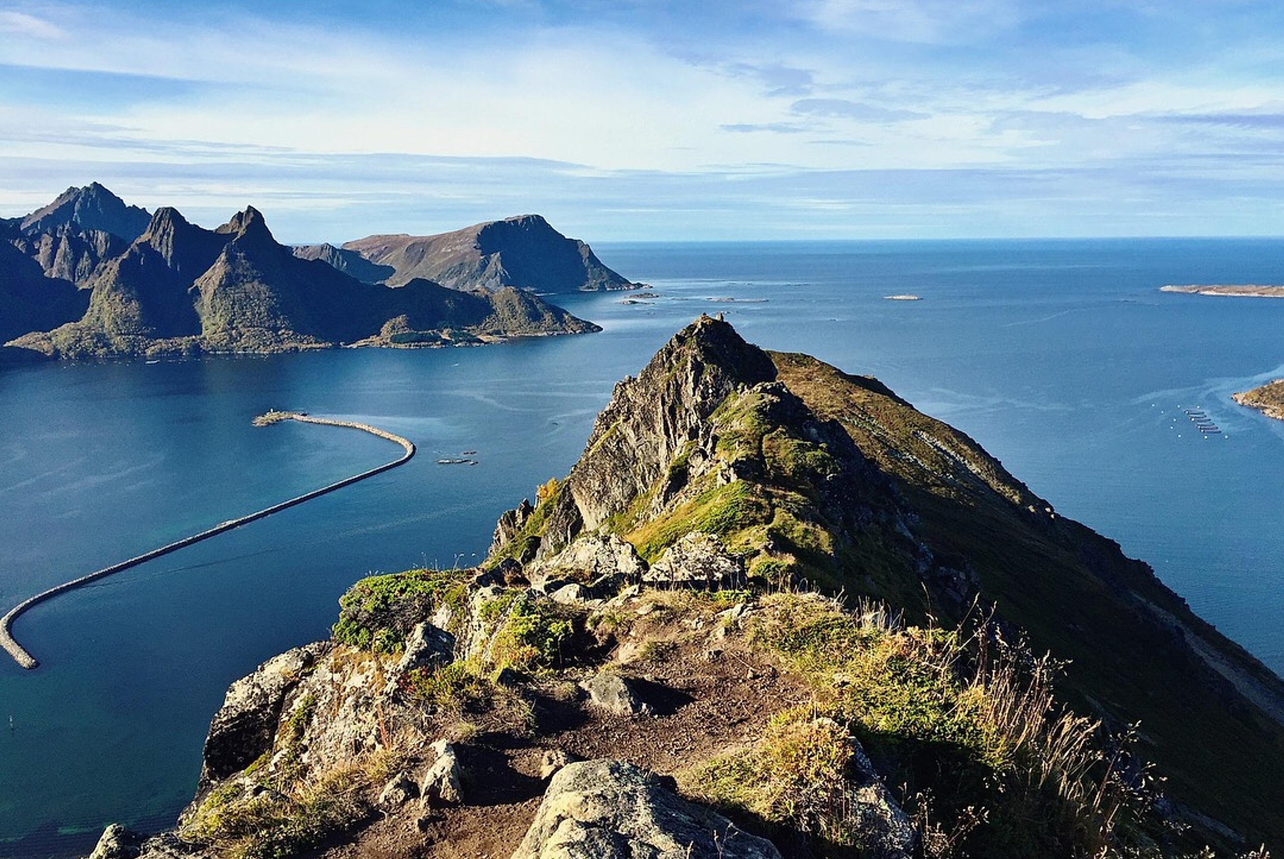The top of Myrtinden in Myre in Vesterålen, Northern Norway