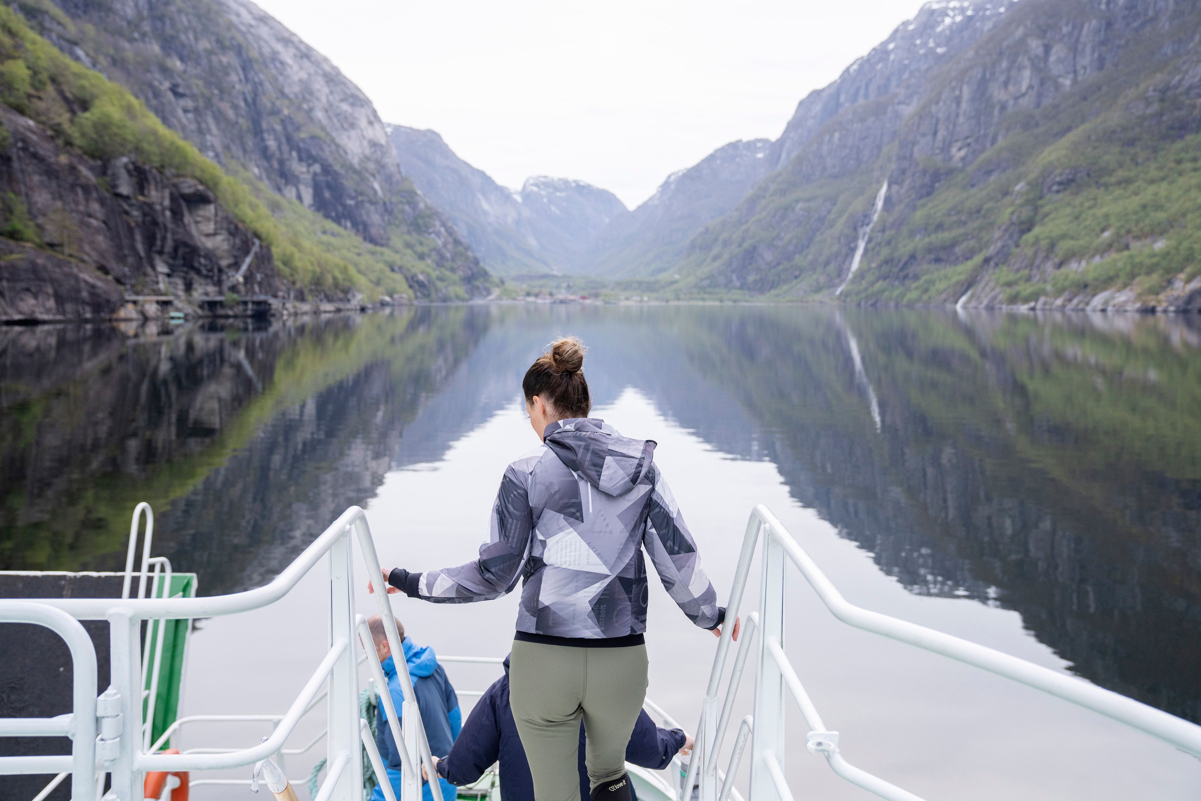 Girl on a ferry in Lysefjorden