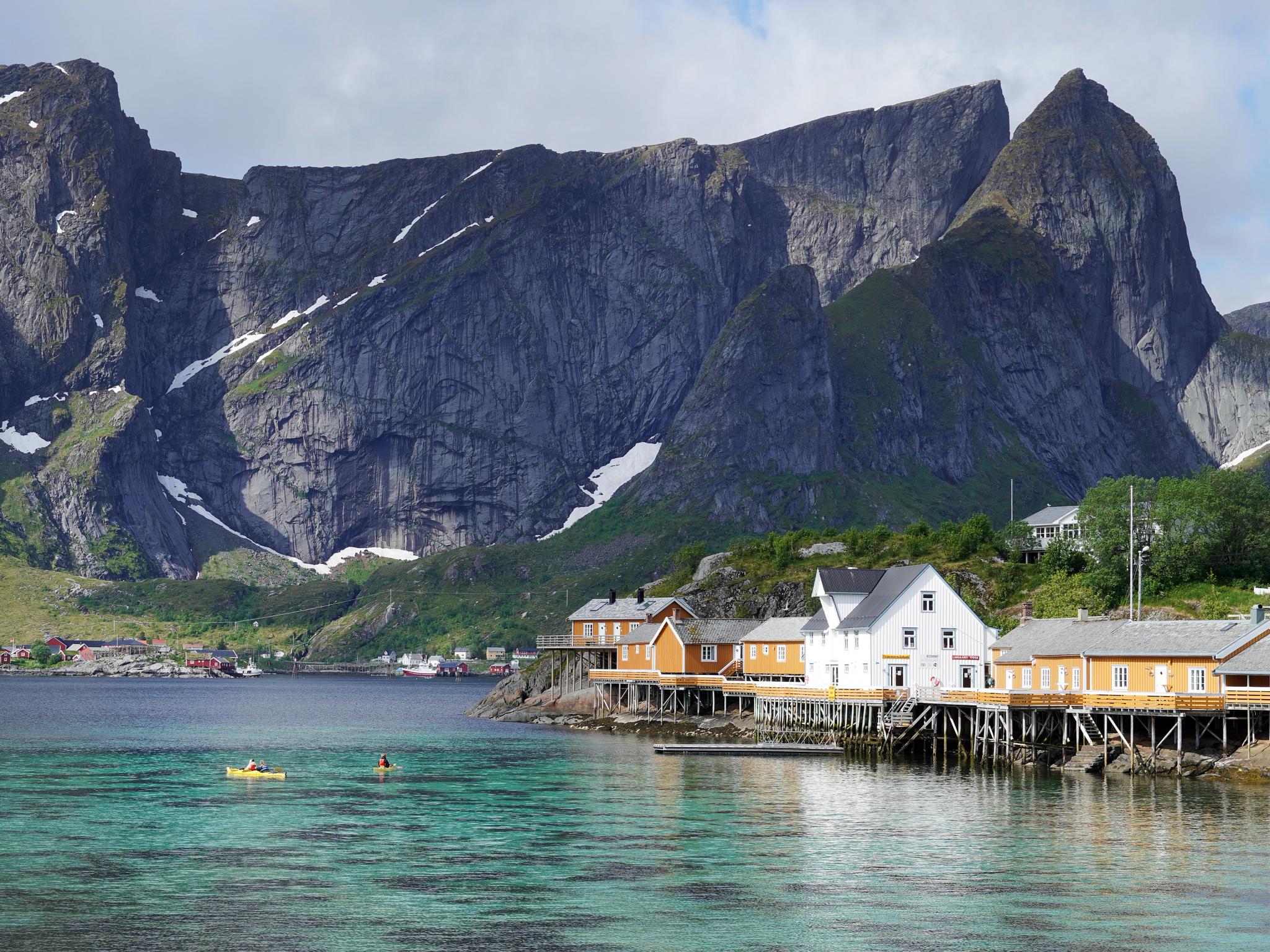 Small wooden houses of Sakrisøy in Lofoten.
