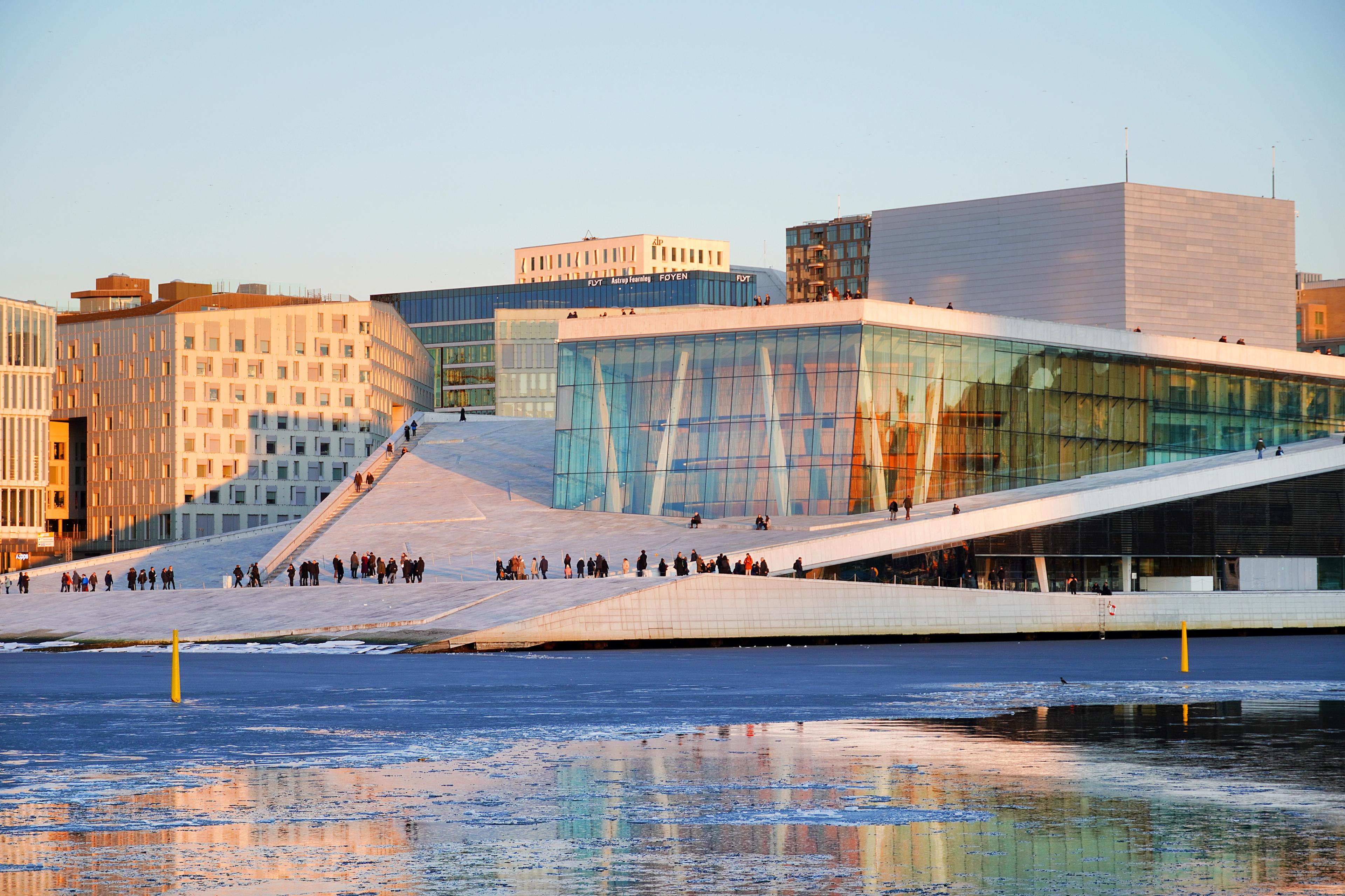 Oslo opera house in Winter.