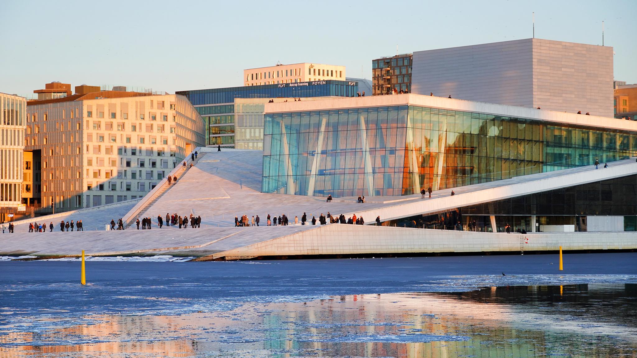 Oslo opera house in Winter.
