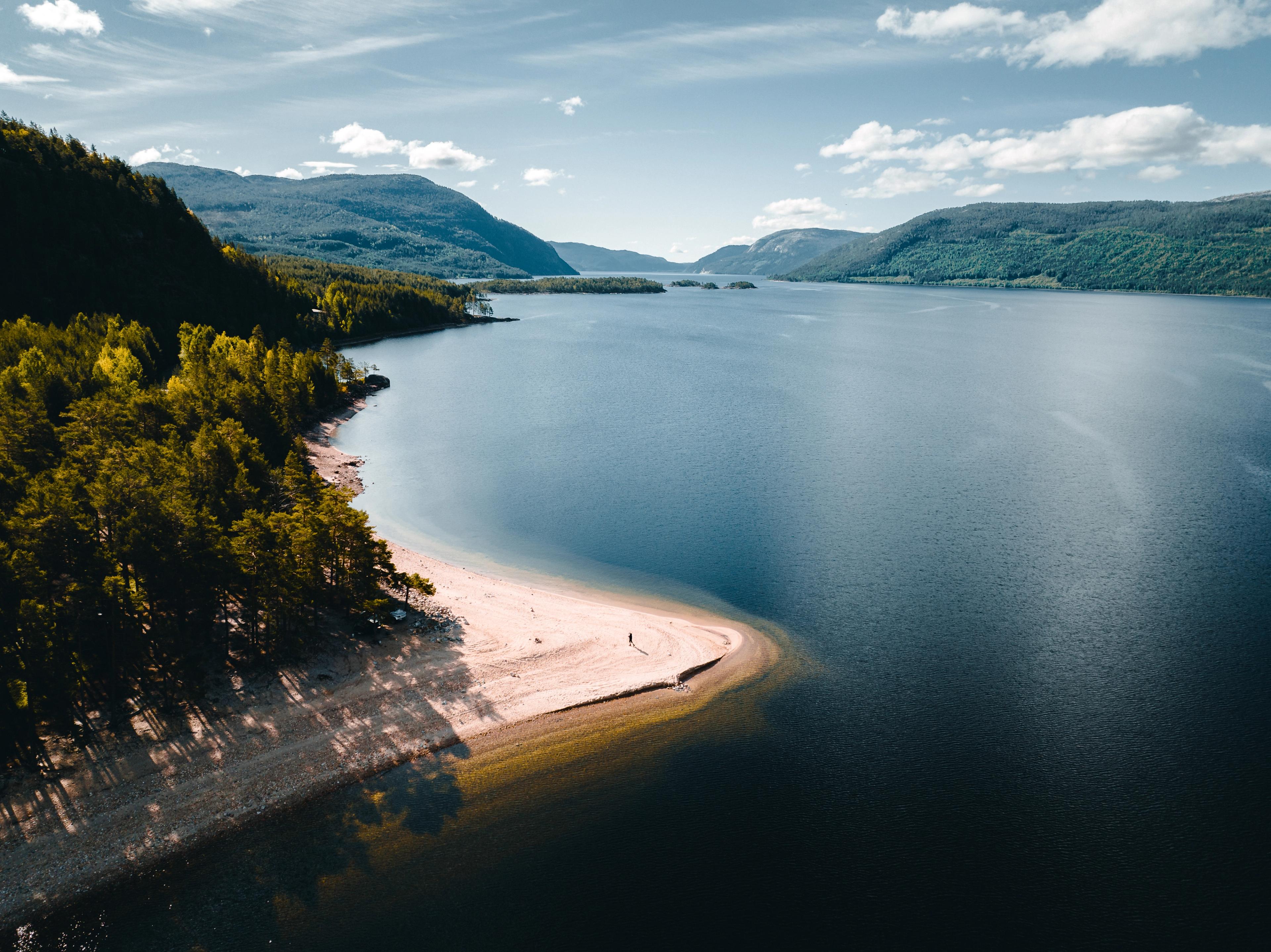 Stykkjevika beach in Fyresdal in Telemark