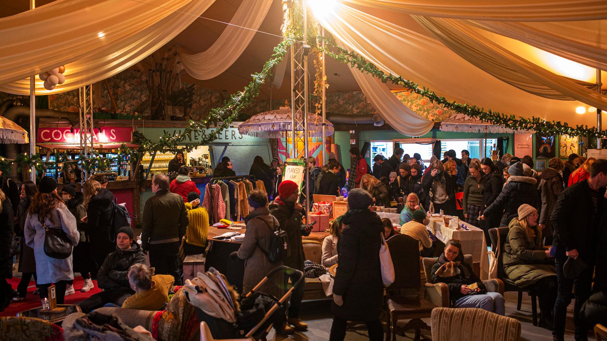 Oslo's super market, people gathered at the cosy Christmas market at SALT in Oslo