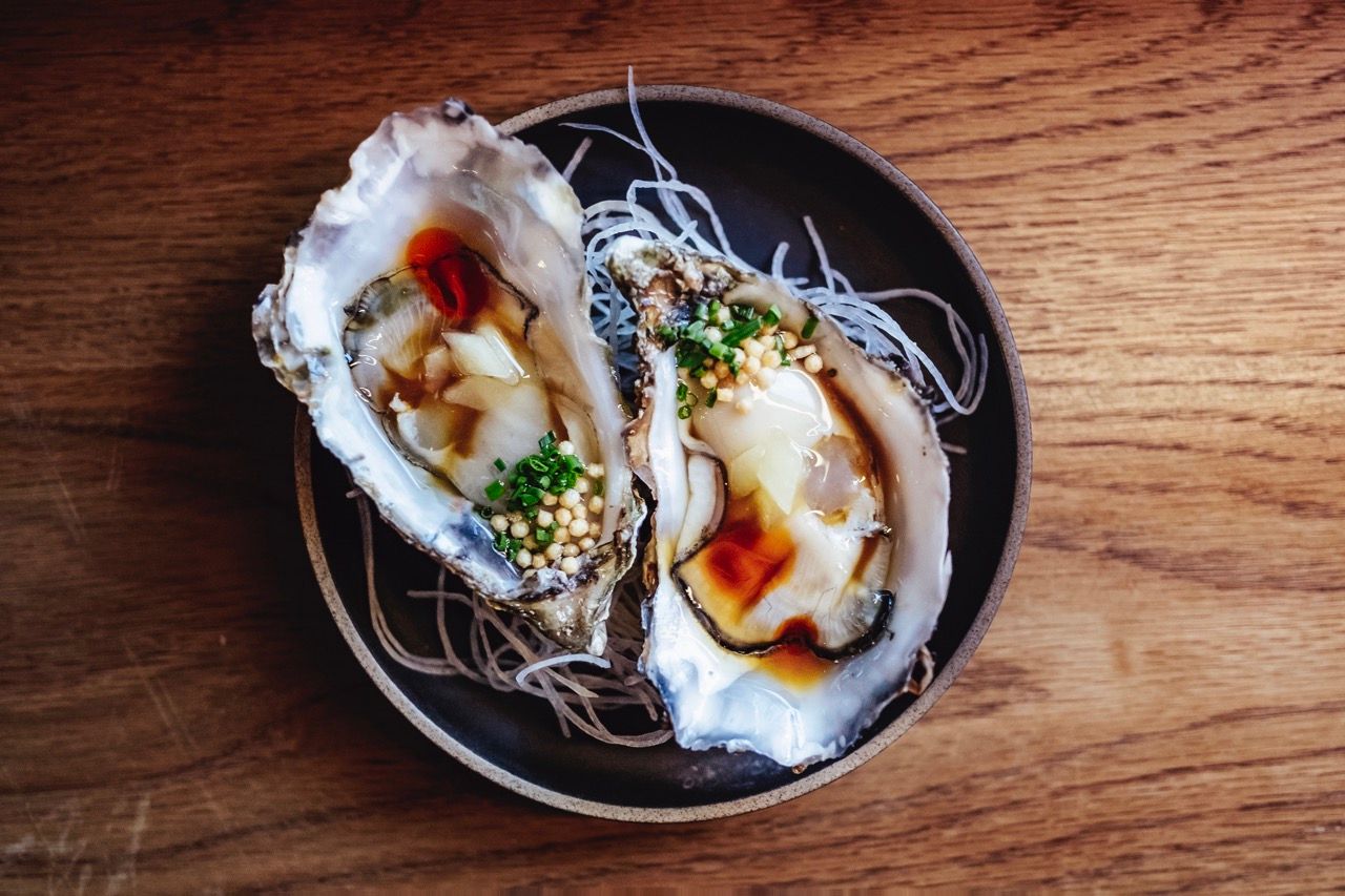 Oysters served at Maki restaurant, Trondheim