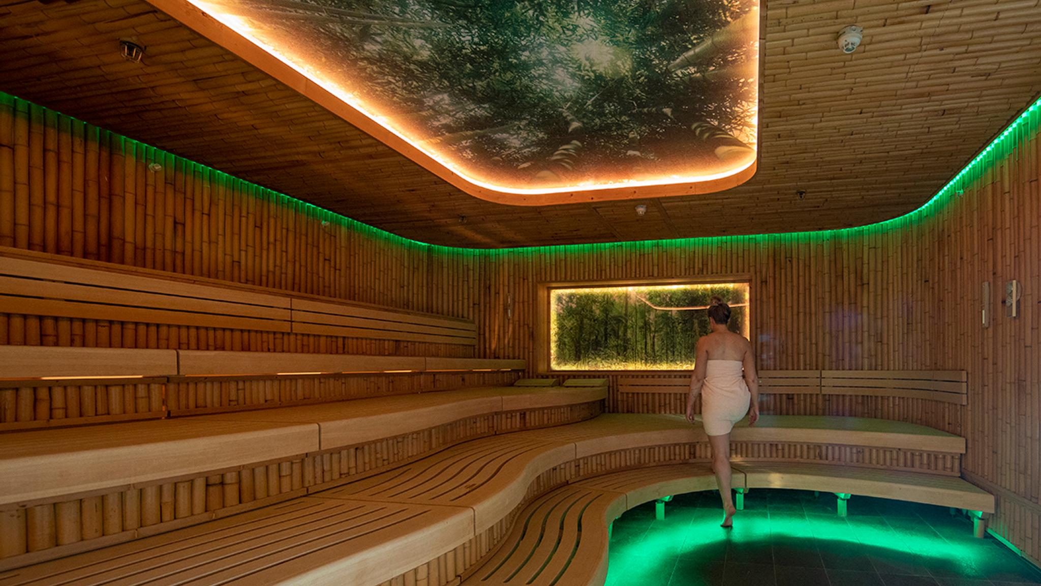 Enjoying a tropical sauna at The Well