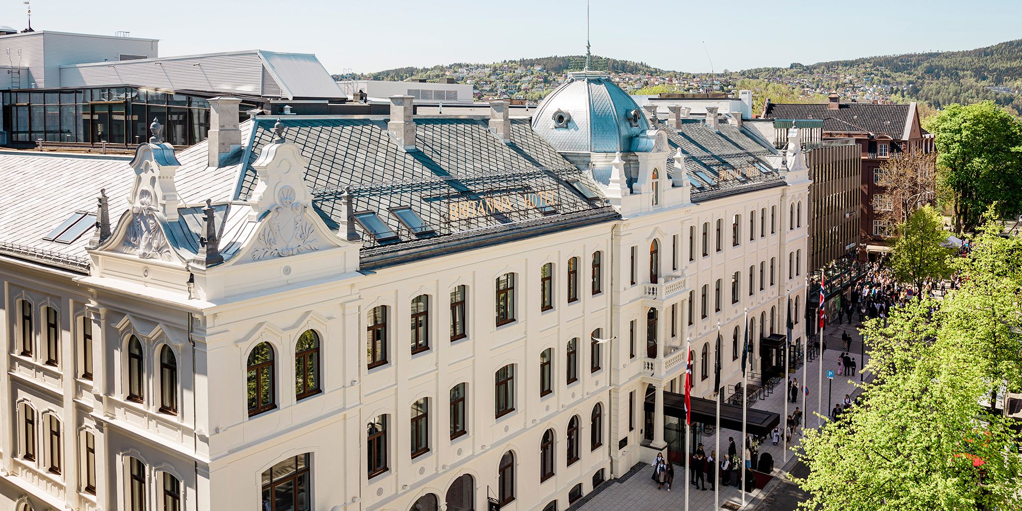 The exterior of Britannia Hotel in Trondeim in Trøndelag, Norway