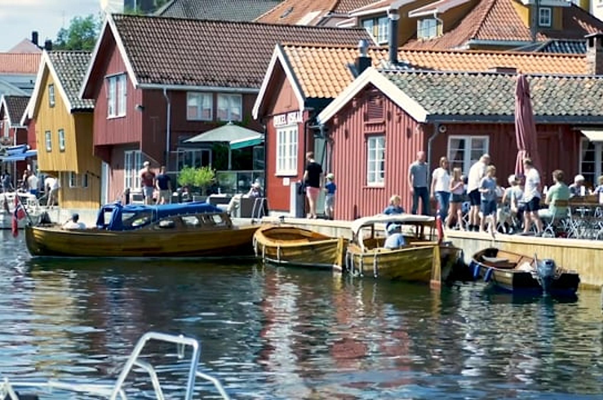 Boats and happy people in Kragerø, Eastern Norway