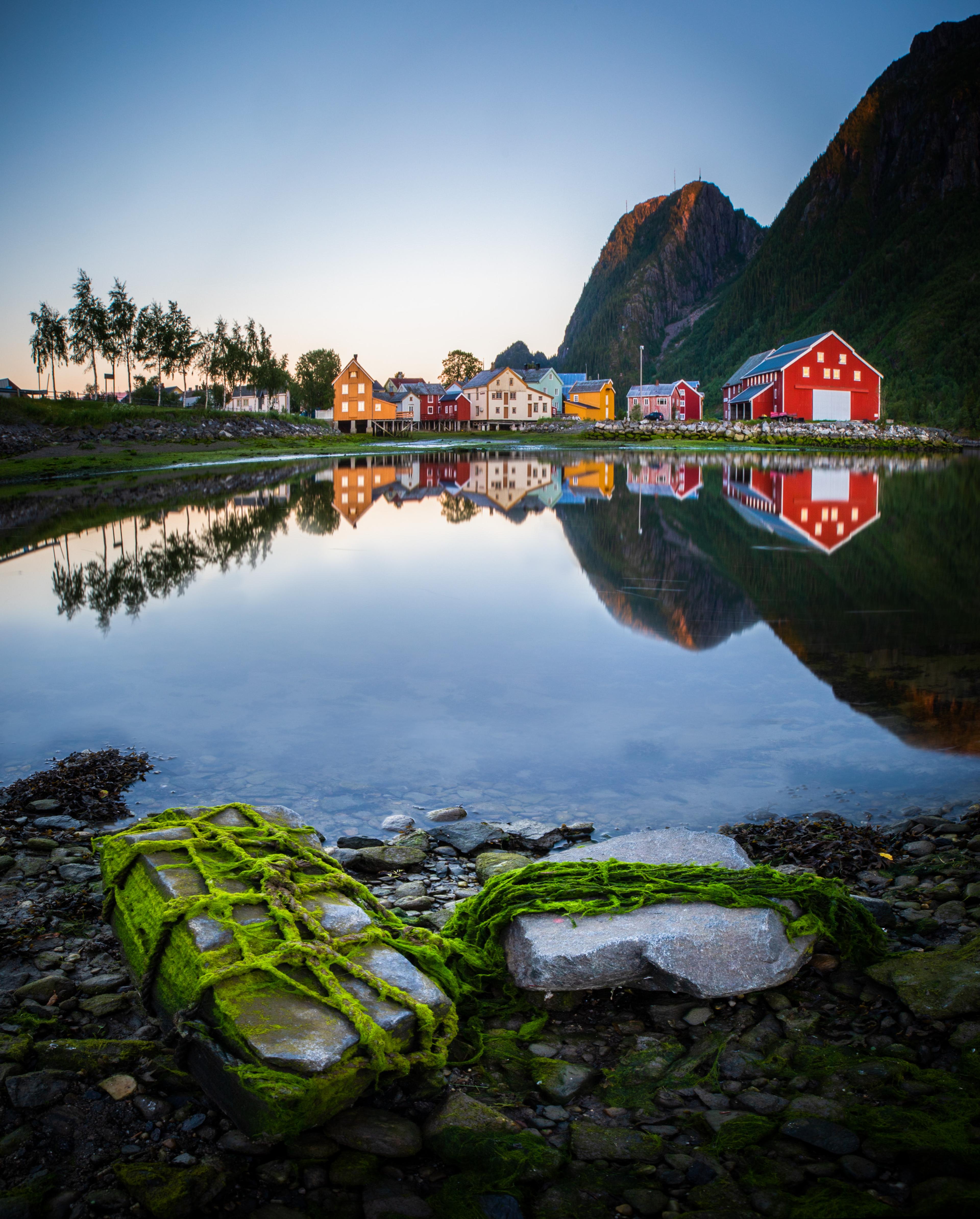 View of Sjøgata in Mosjøen, Norway.