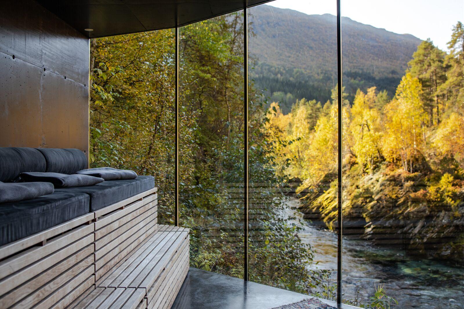The view from one of the saunas at Juvet Landskapshotell hotel, Norway.