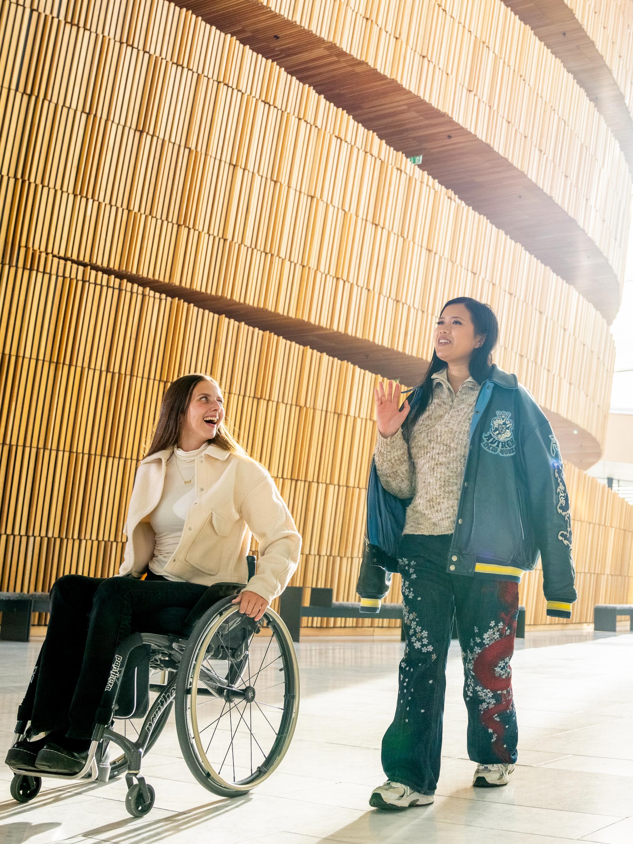 Two women in the Opera house in Oslo, Eastern Norway