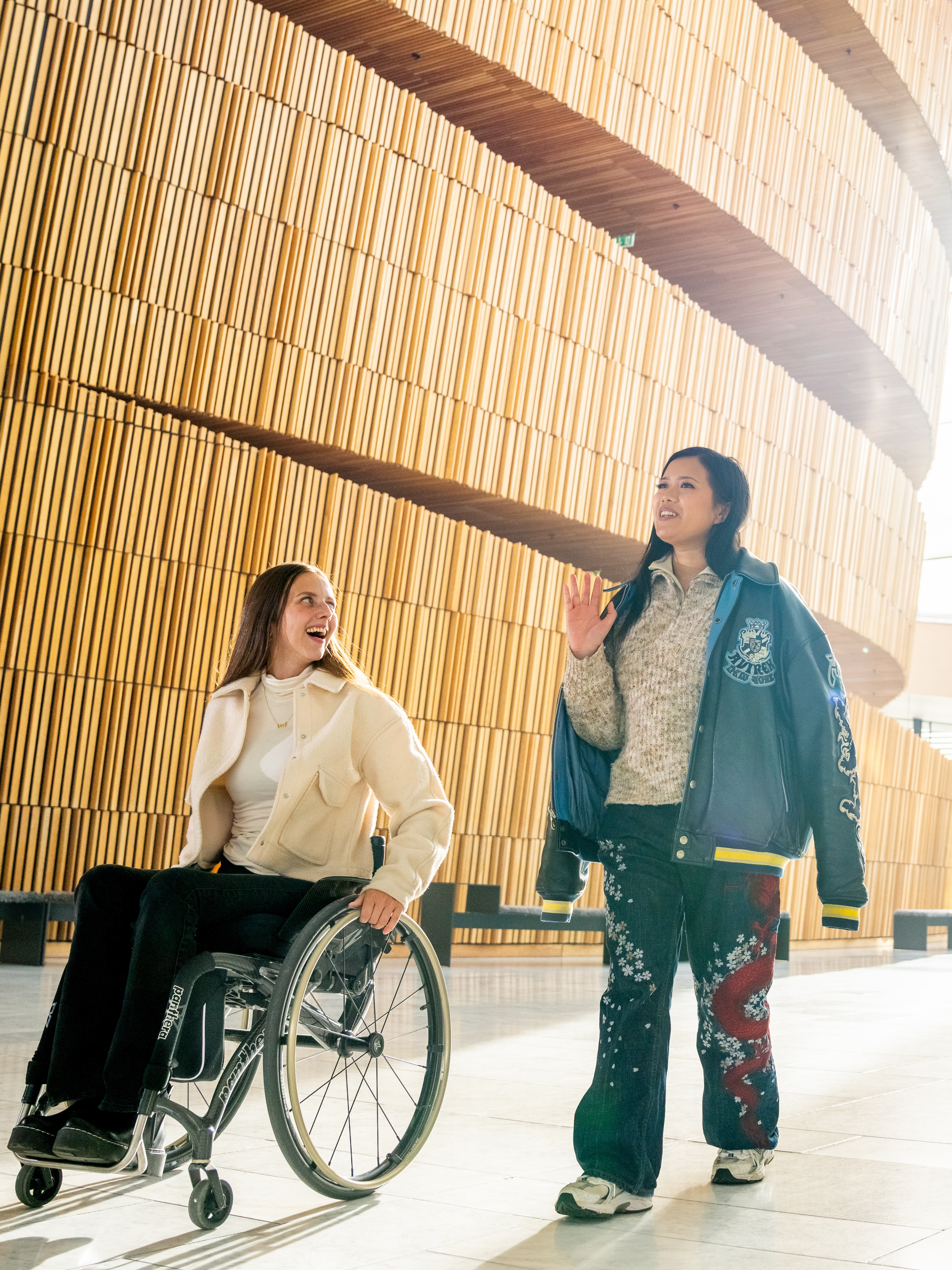 Two women in the Opera house in Oslo, Eastern Norway
