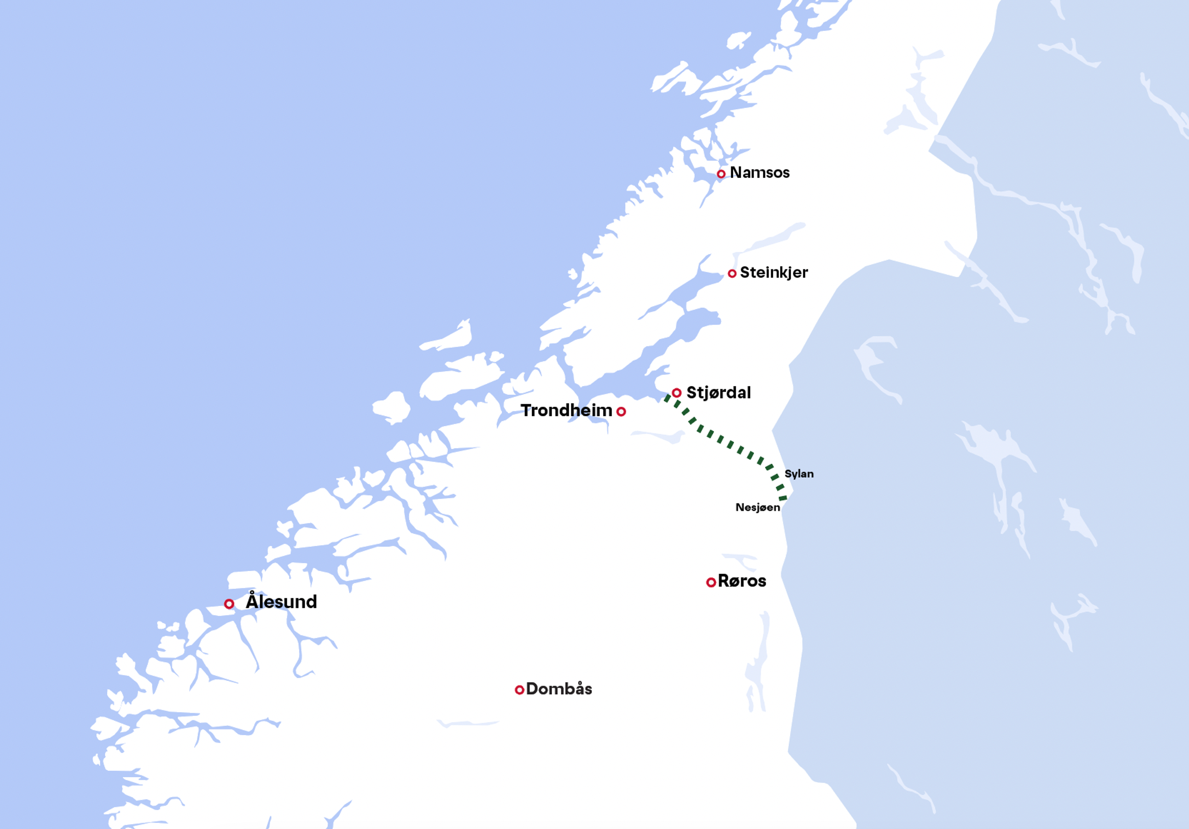 Across Norway map – Sylan