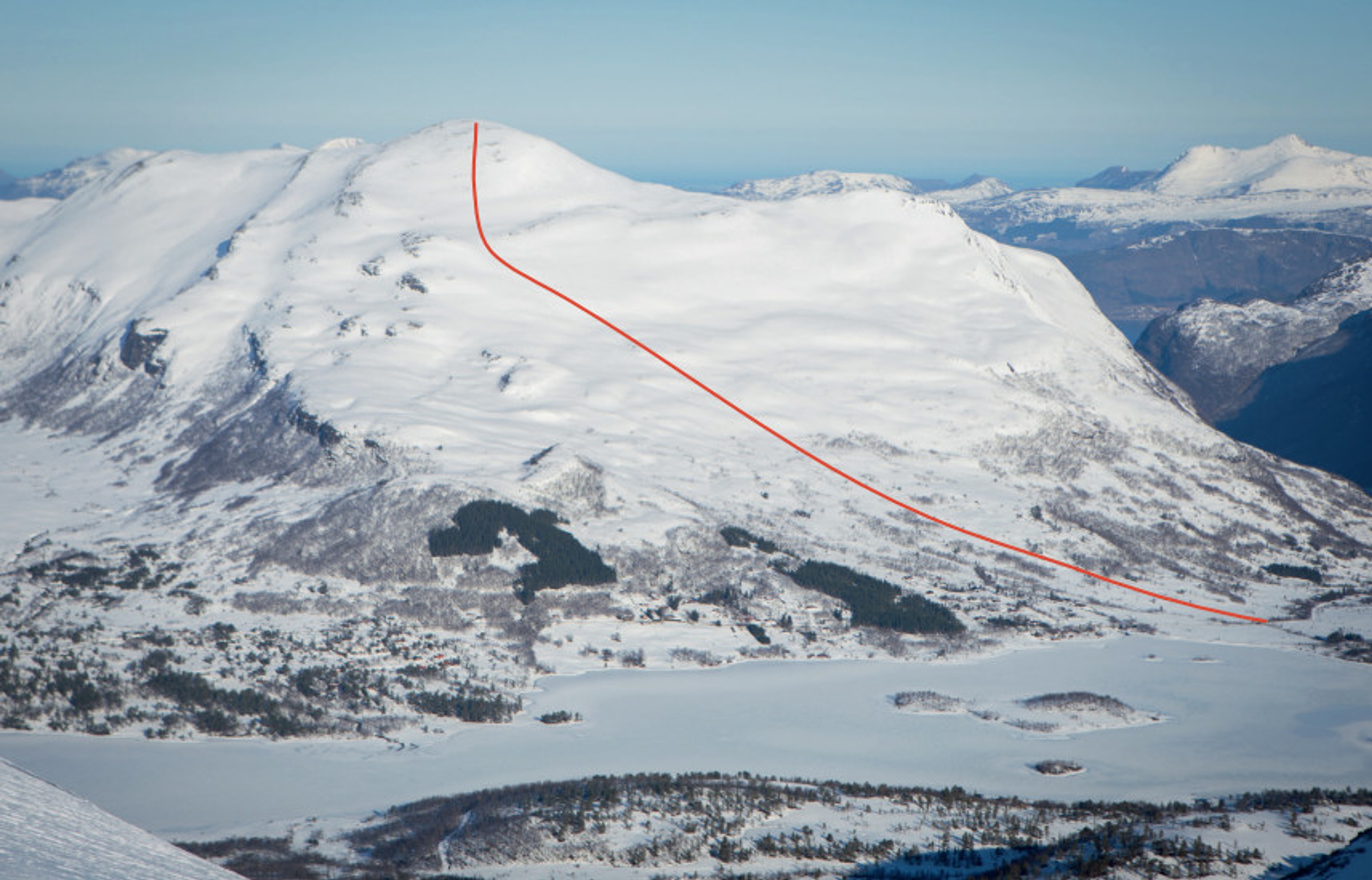 Piste map of Auskjæret, Sunnmøre, Fjord Norway