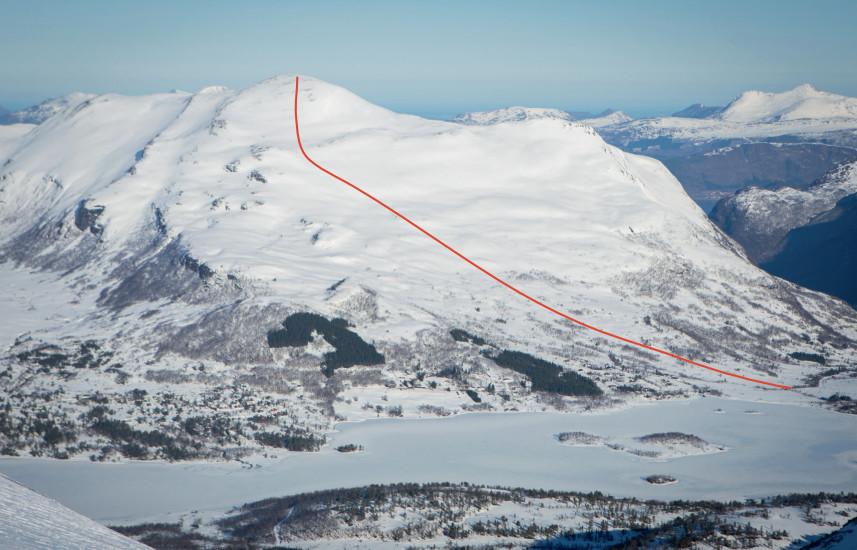 Piste map of Auskjæret, Sunnmøre, Fjord Norway