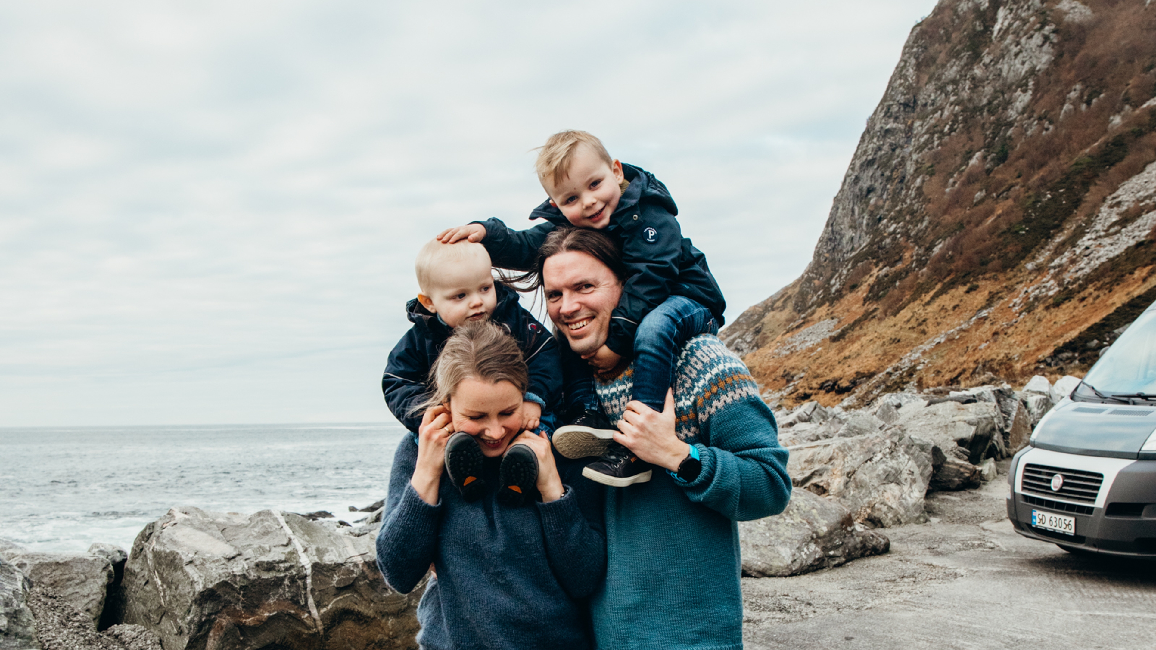 Author Stine Mari Velsvik and her family.