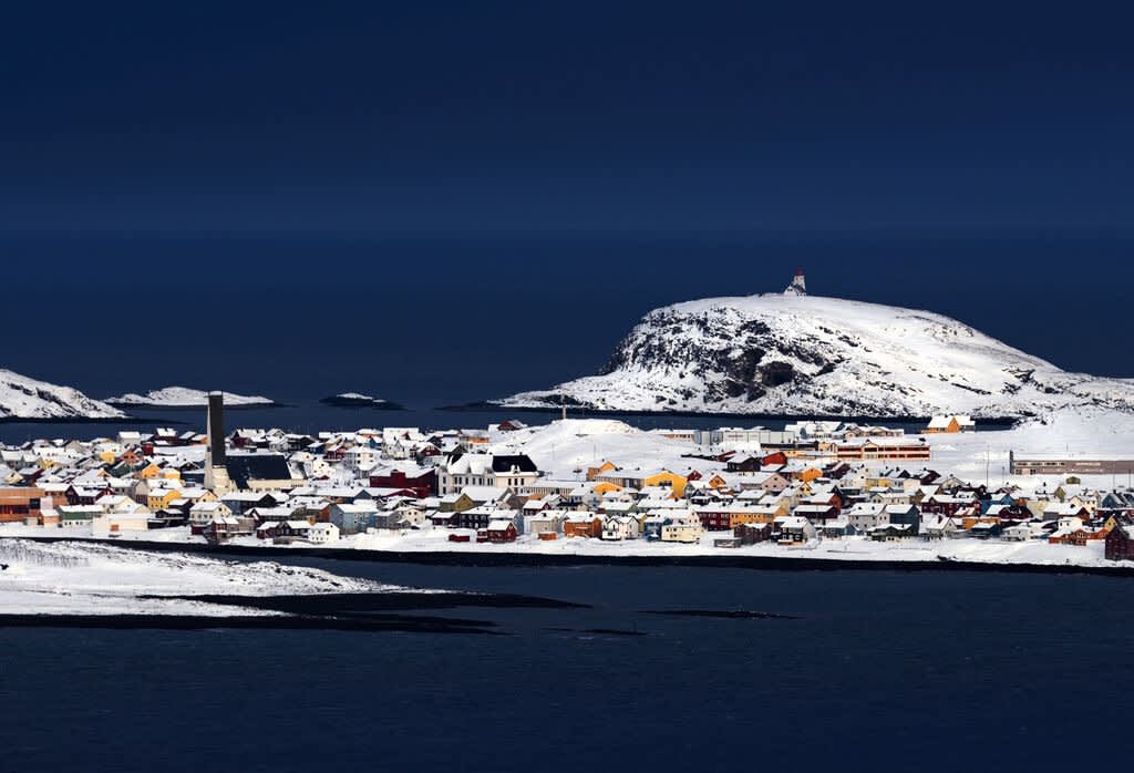 The Vardø Island in Northern-Norway, in wintertime