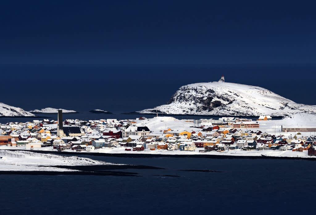 The Vardø Island in Northern-Norway, in wintertime