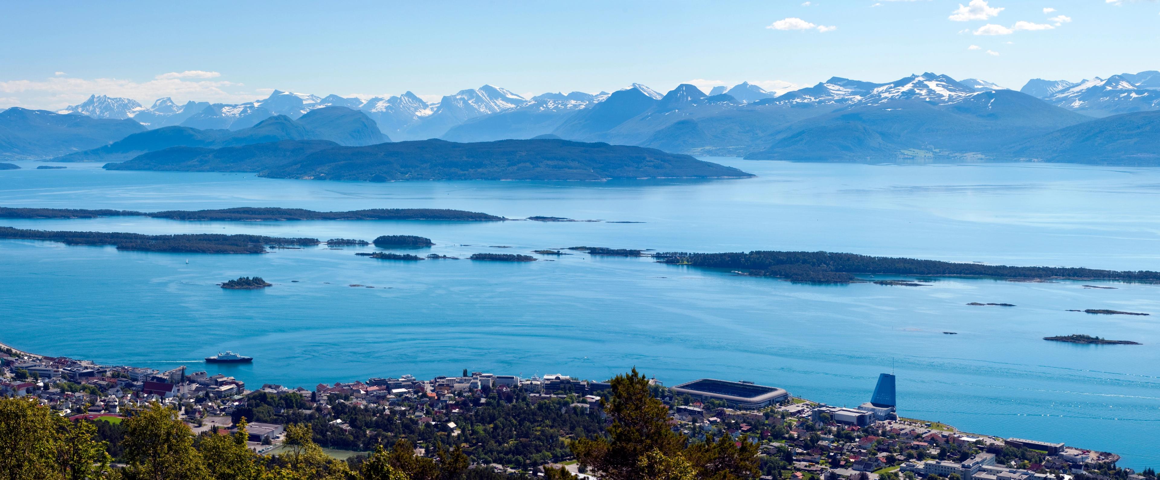 Panoramic view of Molde in Northwest, Fjord Norway.