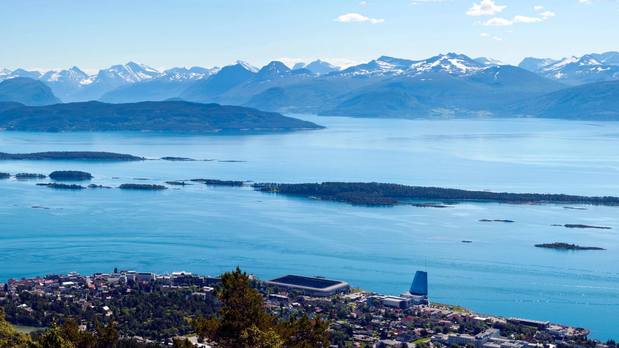Panoramic view of Molde in Northwest, Fjord Norway.