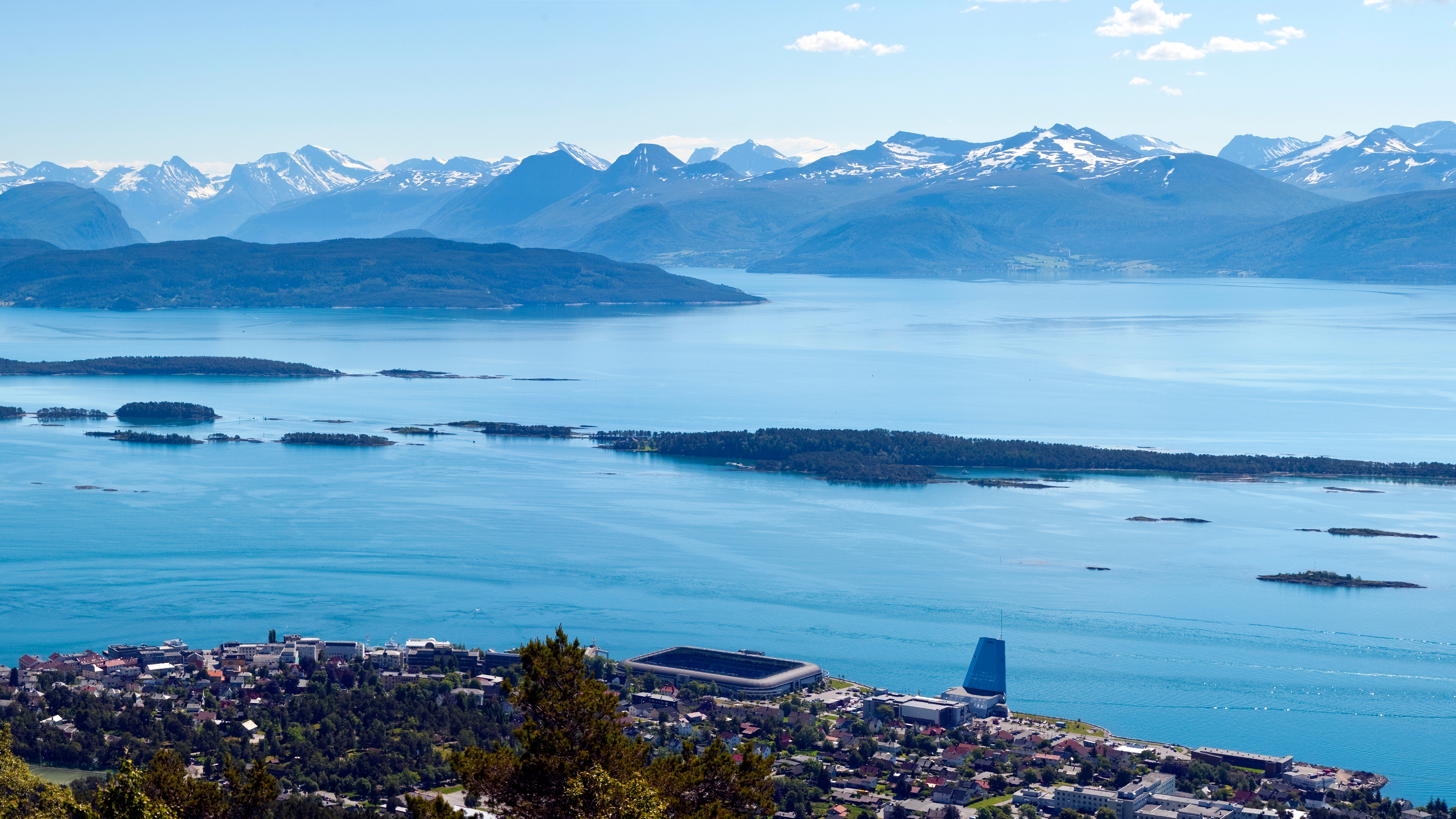 Panoramic view of Molde in Northwest, Fjord Norway.