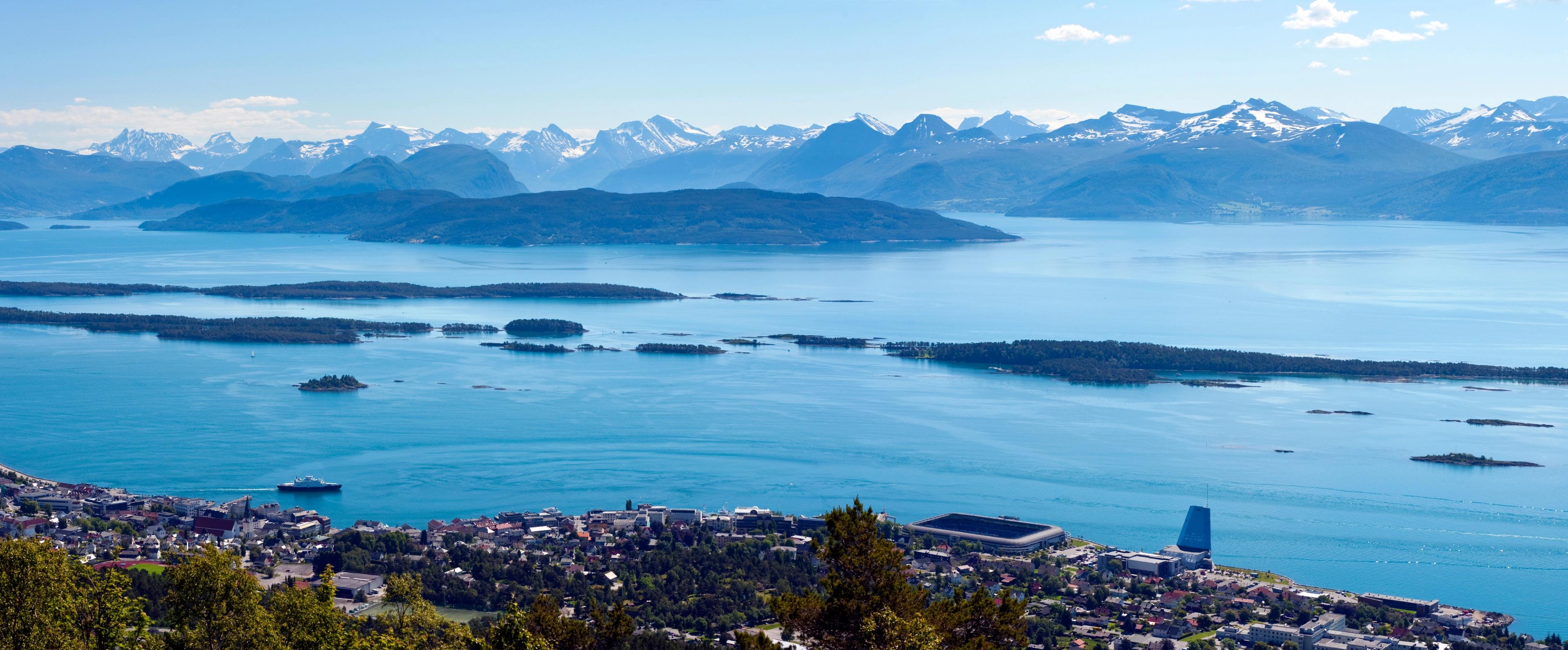 Panoramic view of Molde in Northwest, Fjord Norway.