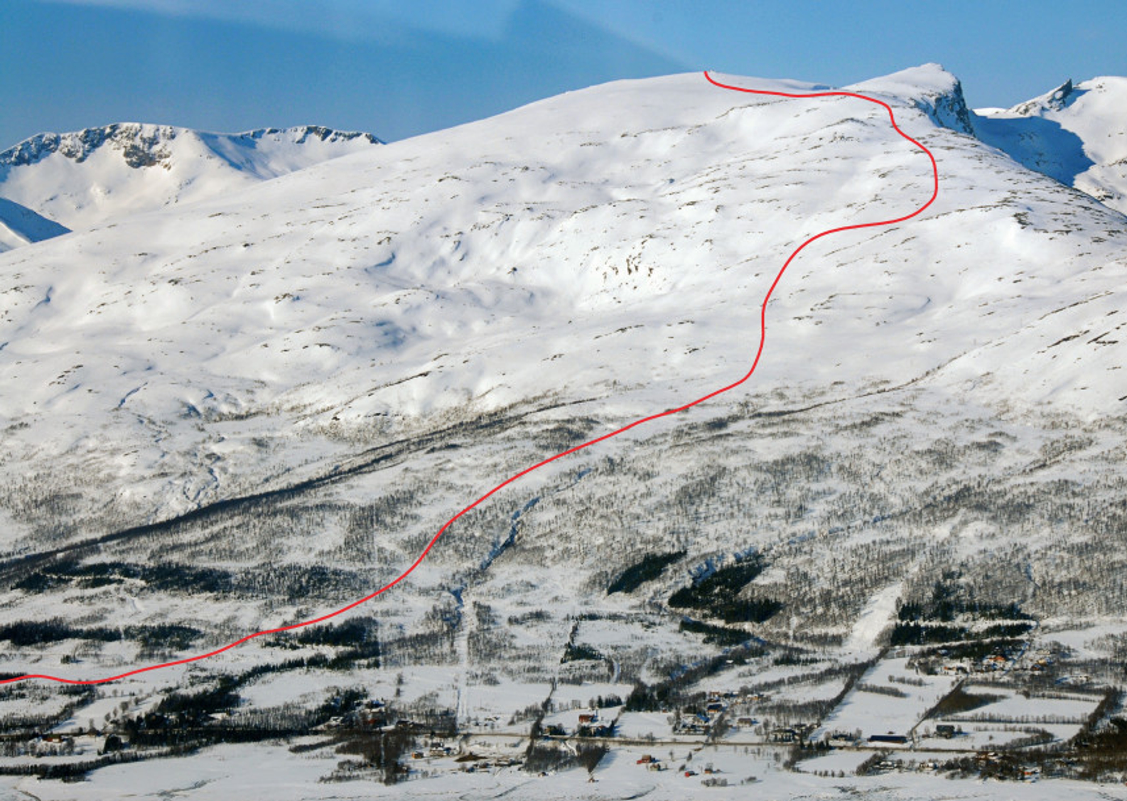 Piste map of Lille Blåmannen, Tromsø, Northern Norway
